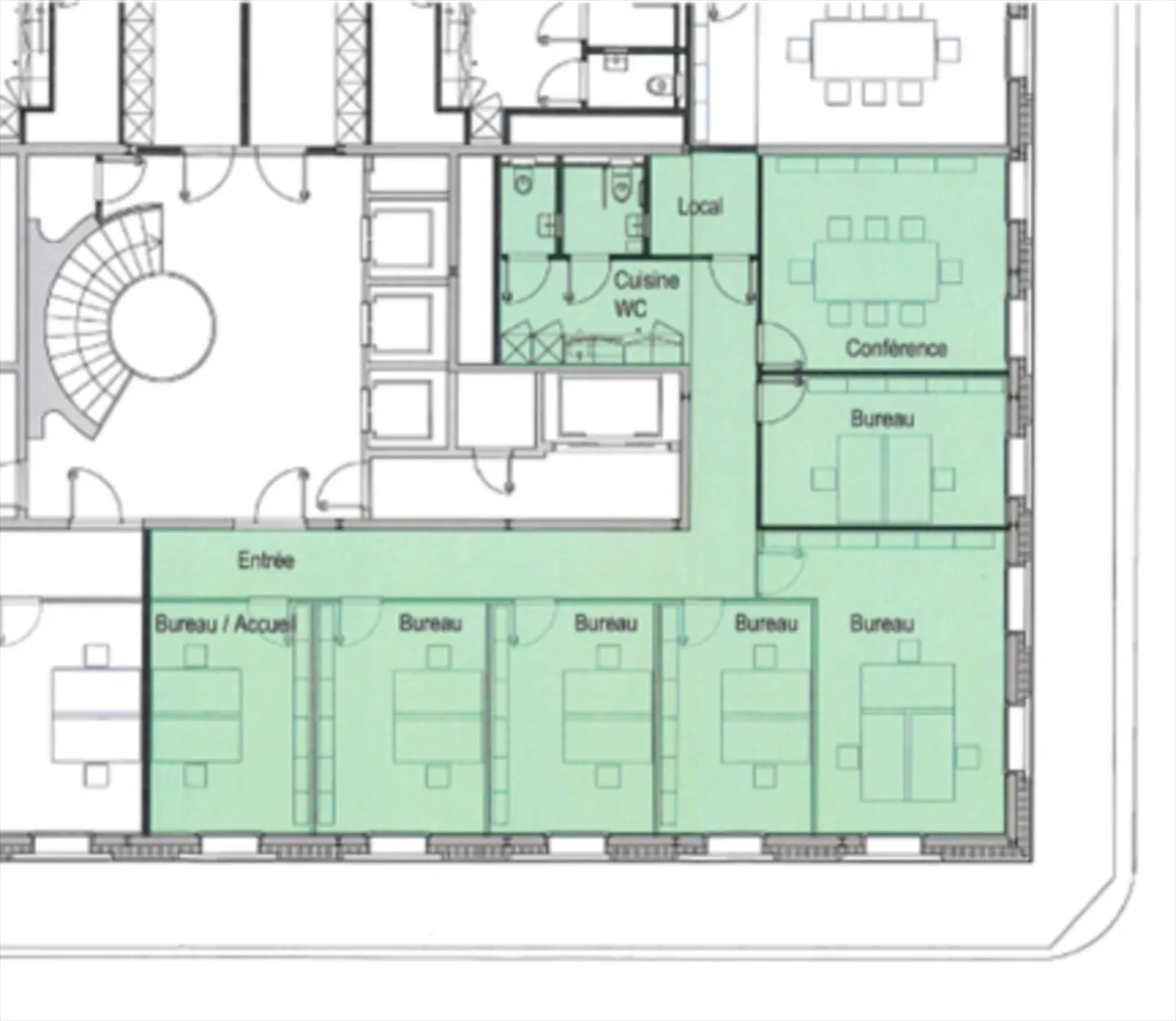 Bright offices of 173 m² in the heart of the city - High-end building - Photo 8 of 8