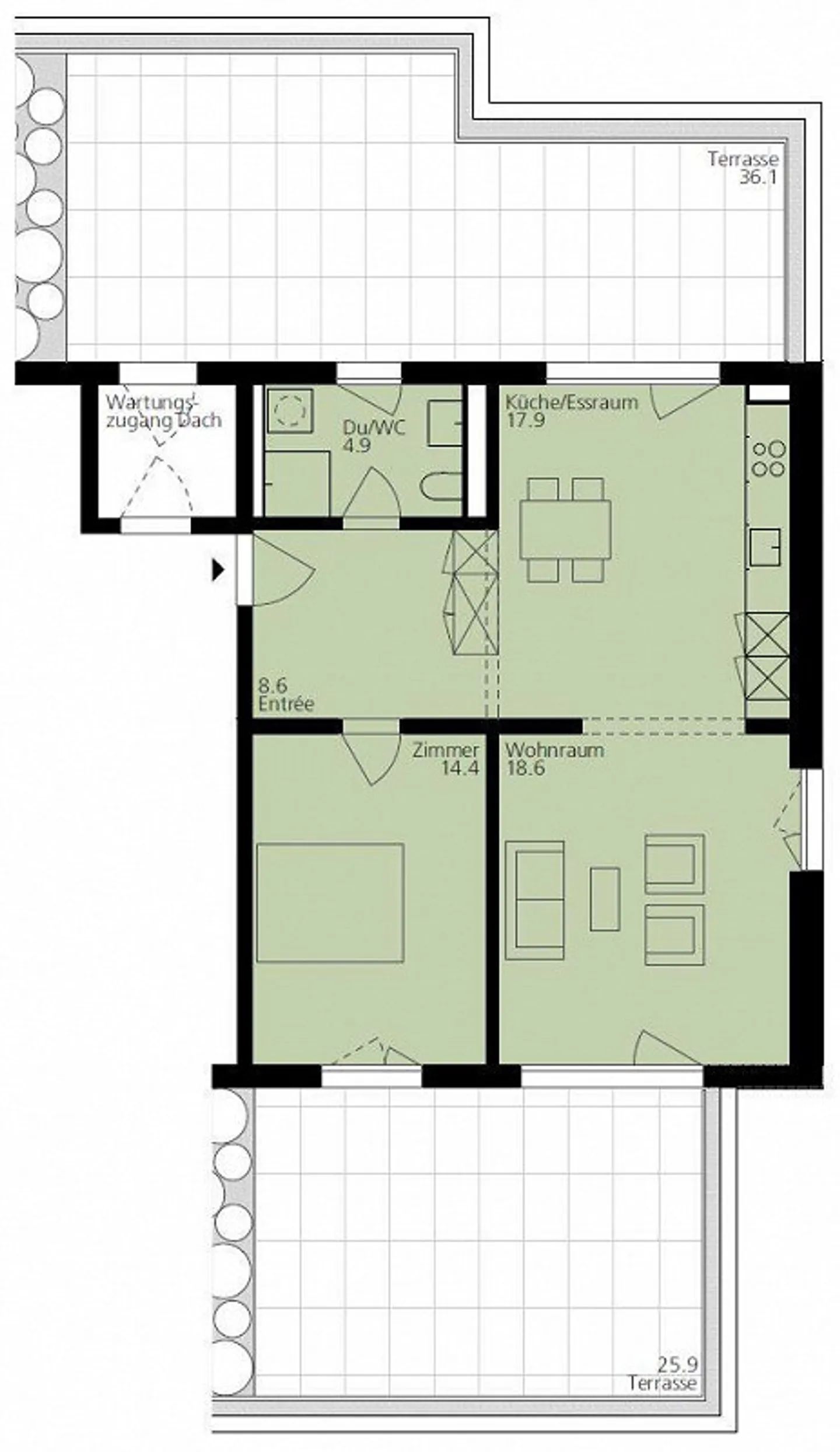 Appartement Attique Moderne dans un Bon Emplacement - Photo 9 sur 10