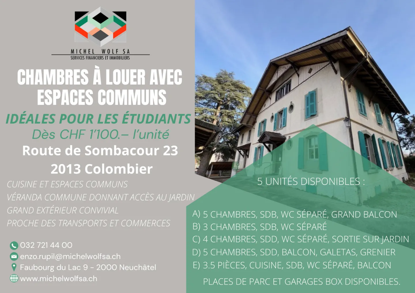Chambres partagées à Colombier - Photo 1 sur 11