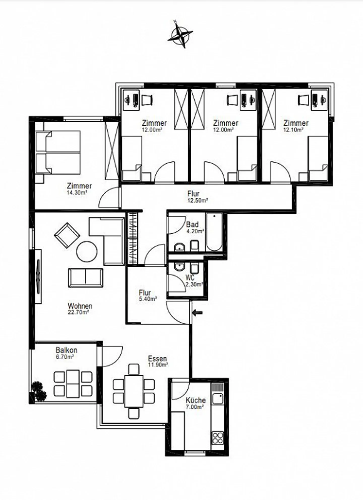 Large 5.5-room apartment near the garden city - Photo 12 of 12