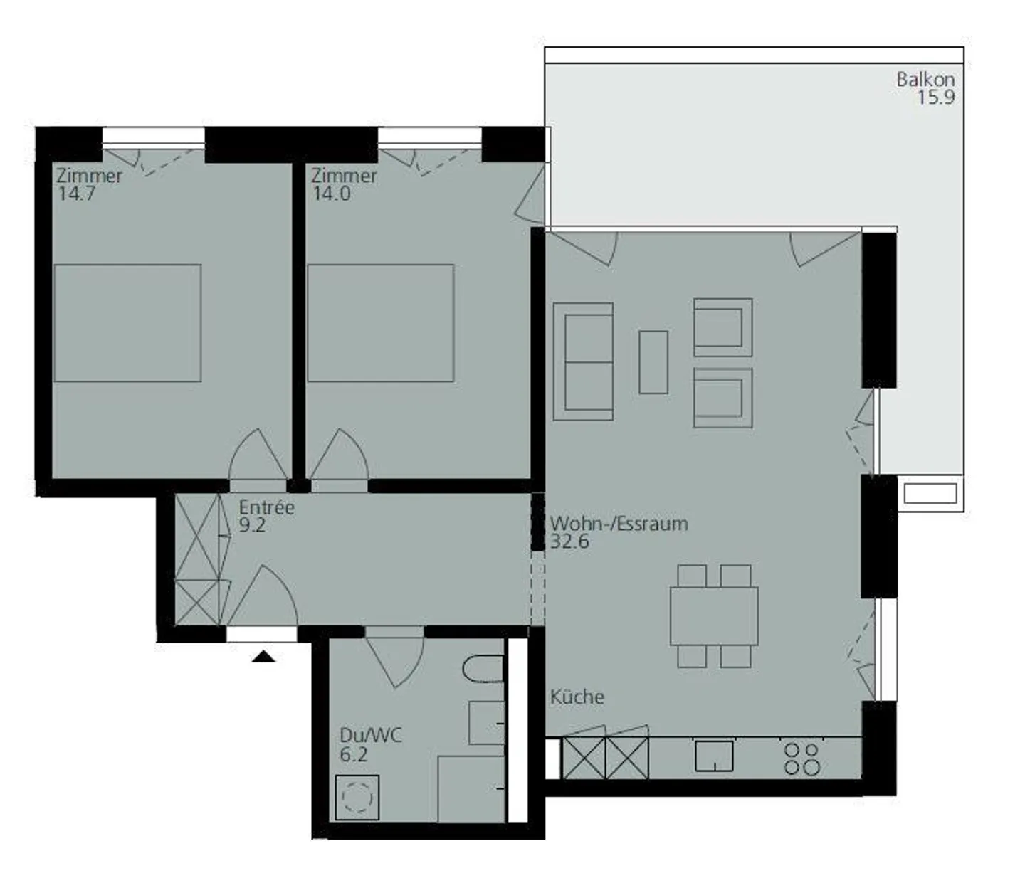 Appartement moderne avec coin salon - Photo 9 sur 10