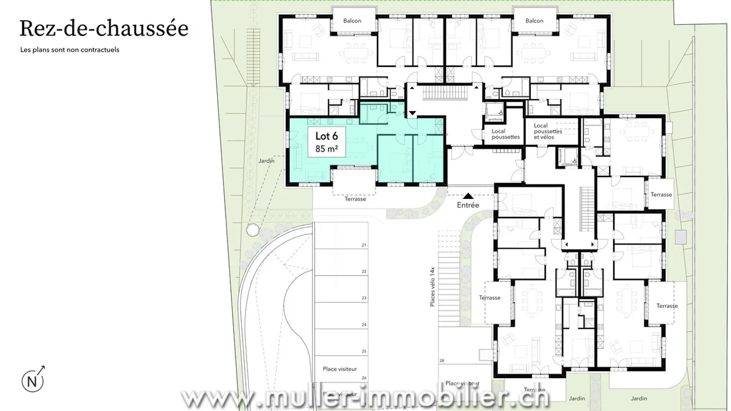Appartement 3,5 pièces avec terrasse et jardin, emplacement calme, à 4 minutes d'Ursy - Photo 9 sur 10