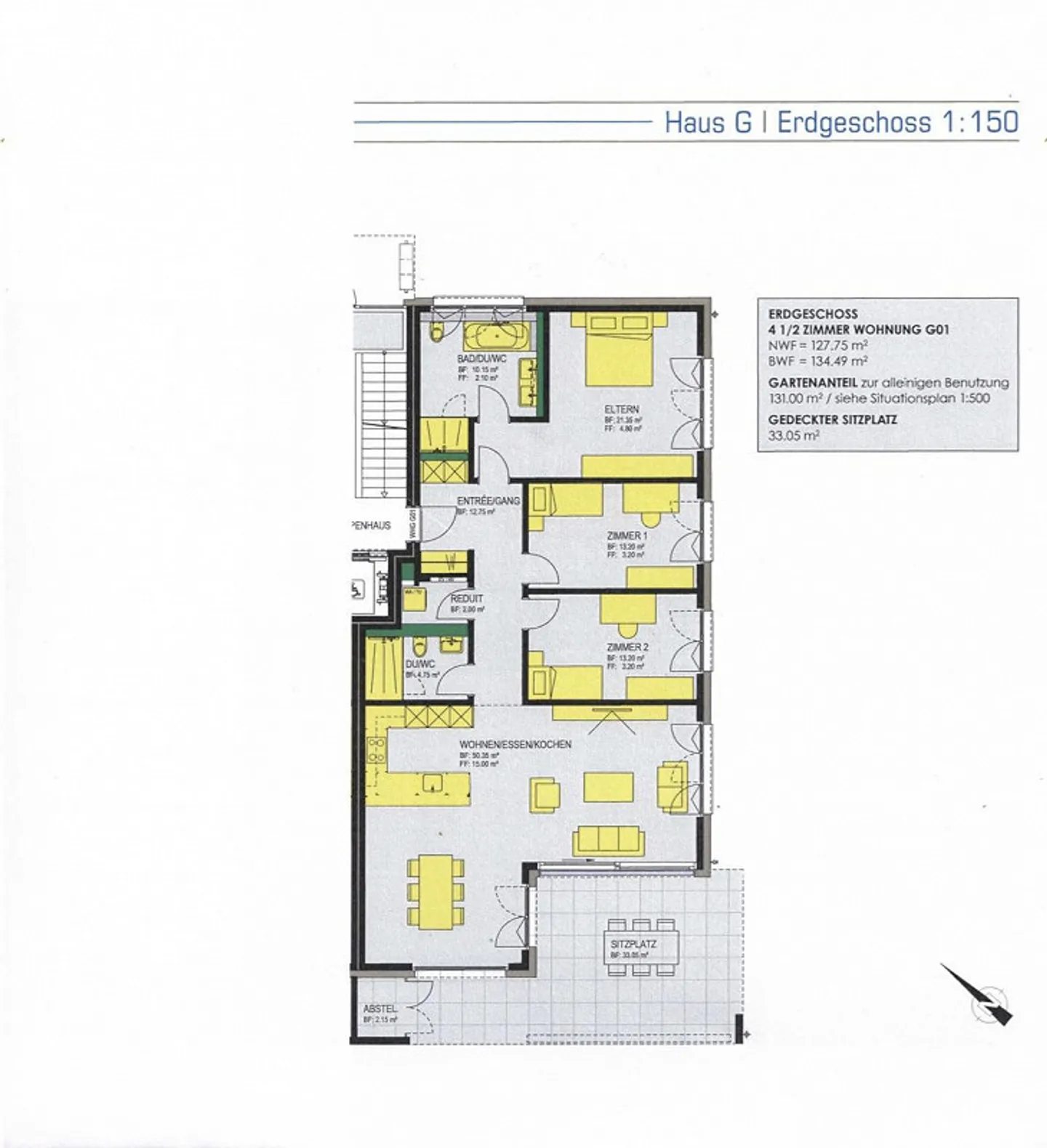 Appartamento giardino spazioso e soleggiato di 4,5 stanze con alto standard - Foto 11 di 11