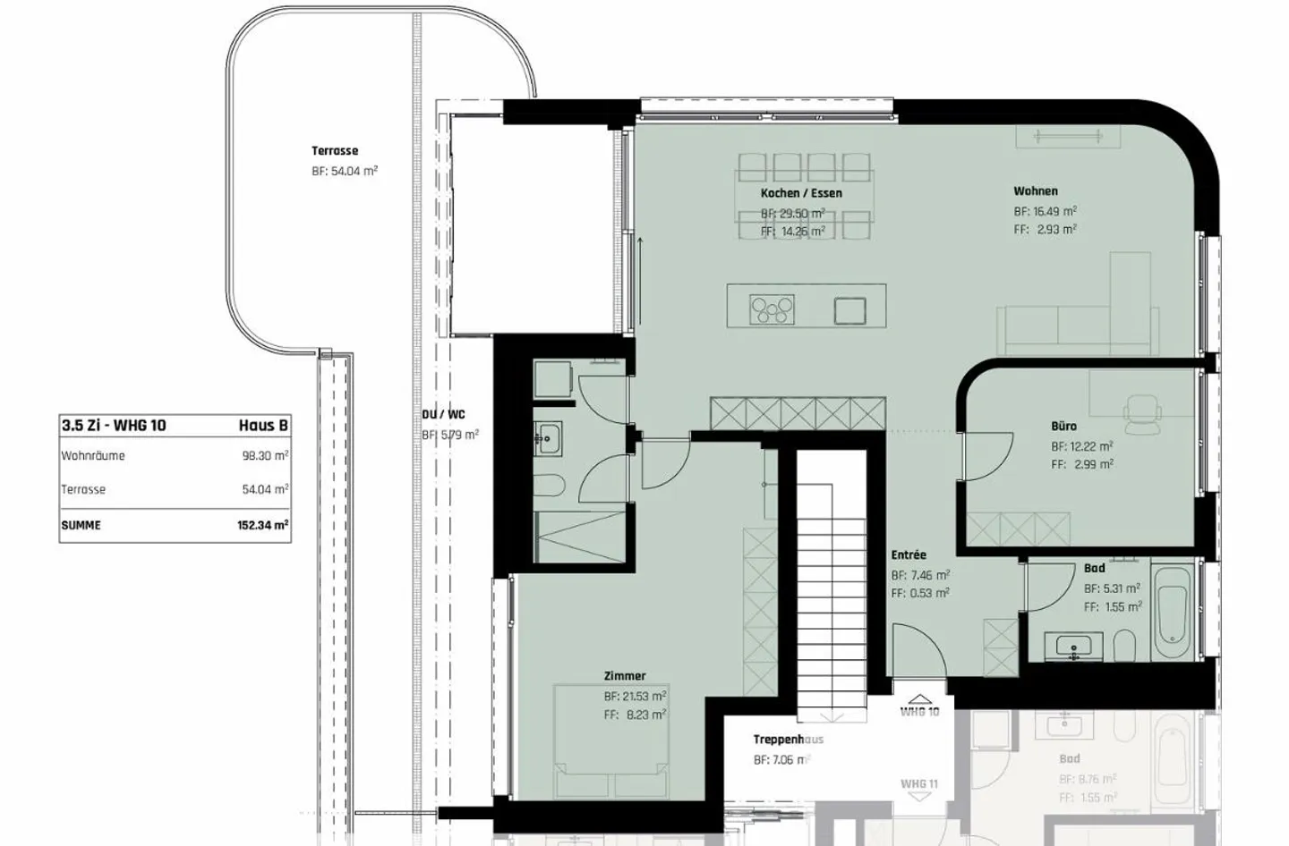 3.5-room penthouse apartment with large terrace - Photo 4 of 4
