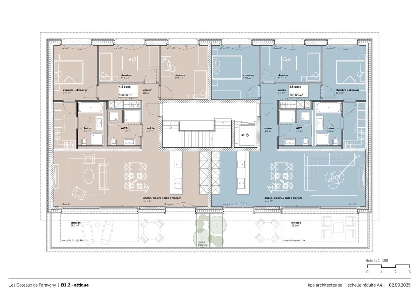 8 attiques de 4,5 pièces, modulables en grands 3,5 pièces - Photo 4 sur 5