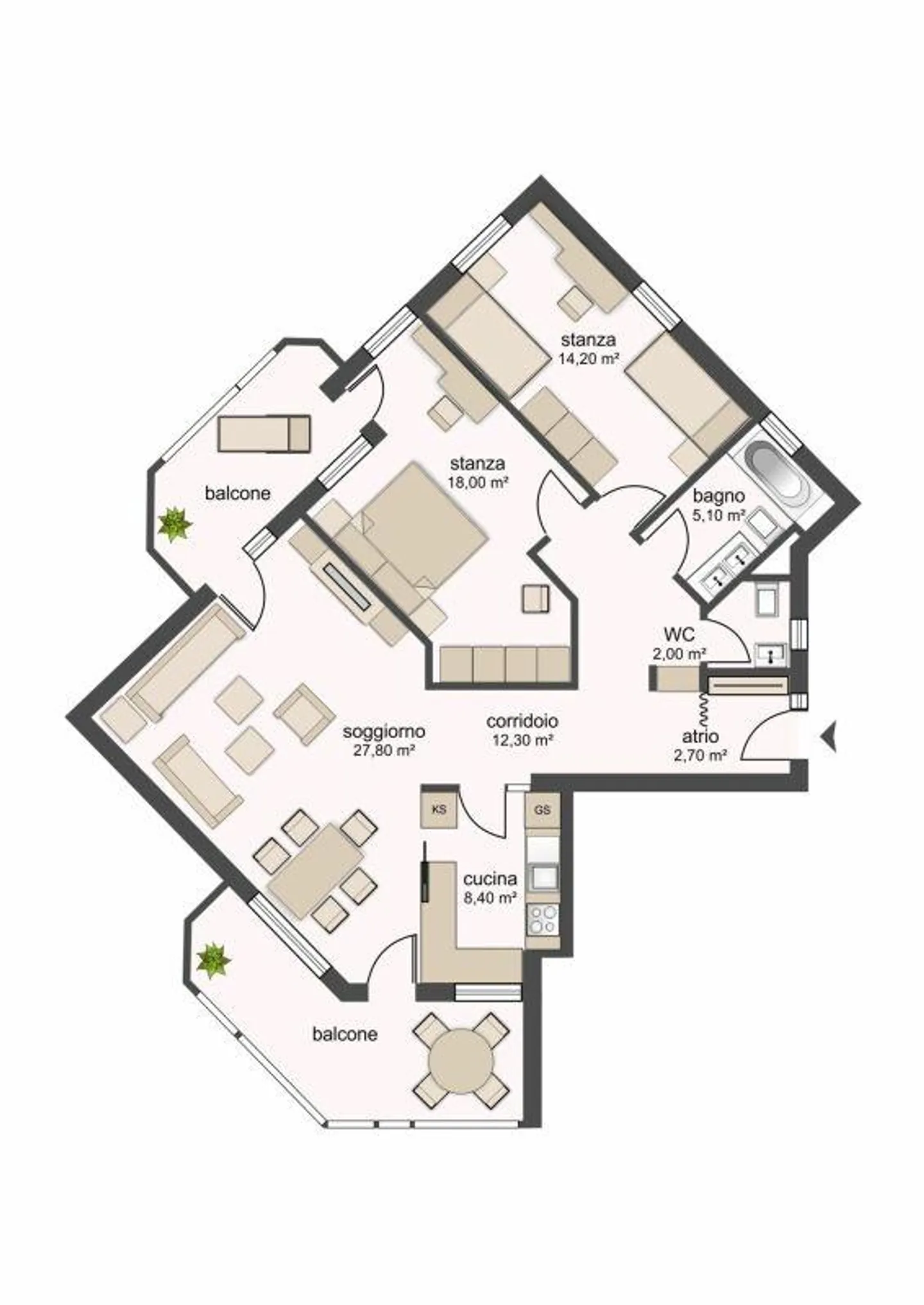 8300, Tenero, Résidence Francesca 9, appartement 212 - Photo 1 sur 6