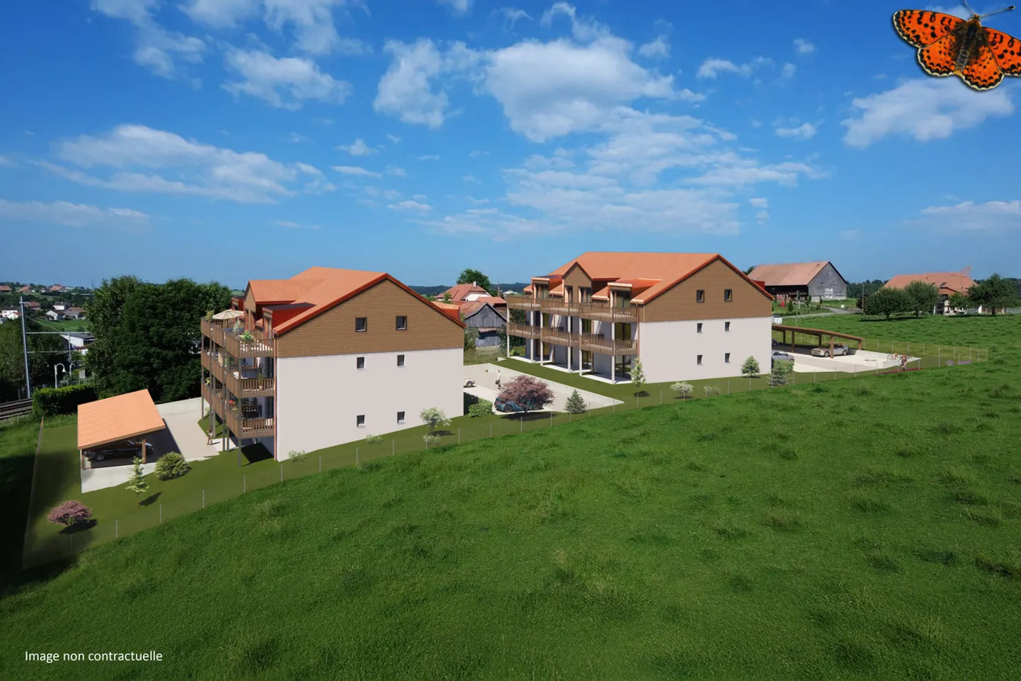 Magnifico appartamento di 4 stanze in nuova promozione a Vaulruz - Foto 2 di 6