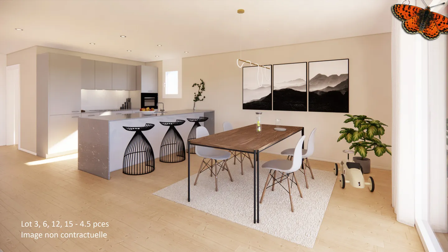 Magnifico appartamento di 4 stanze in nuova promozione a Vaulruz - Foto 4 di 6