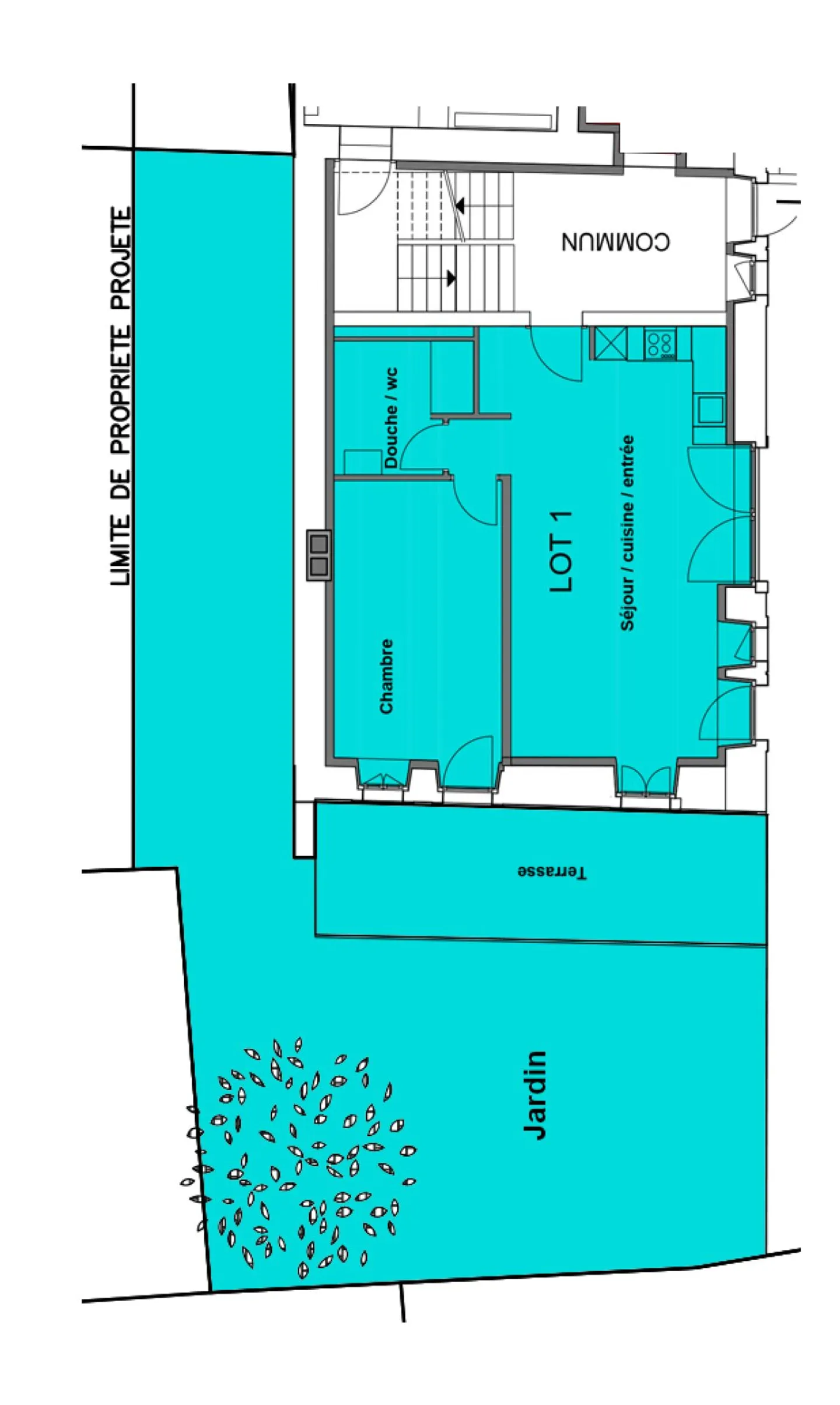 2-room apartment with terrace and garden. - Photo 12 of 12