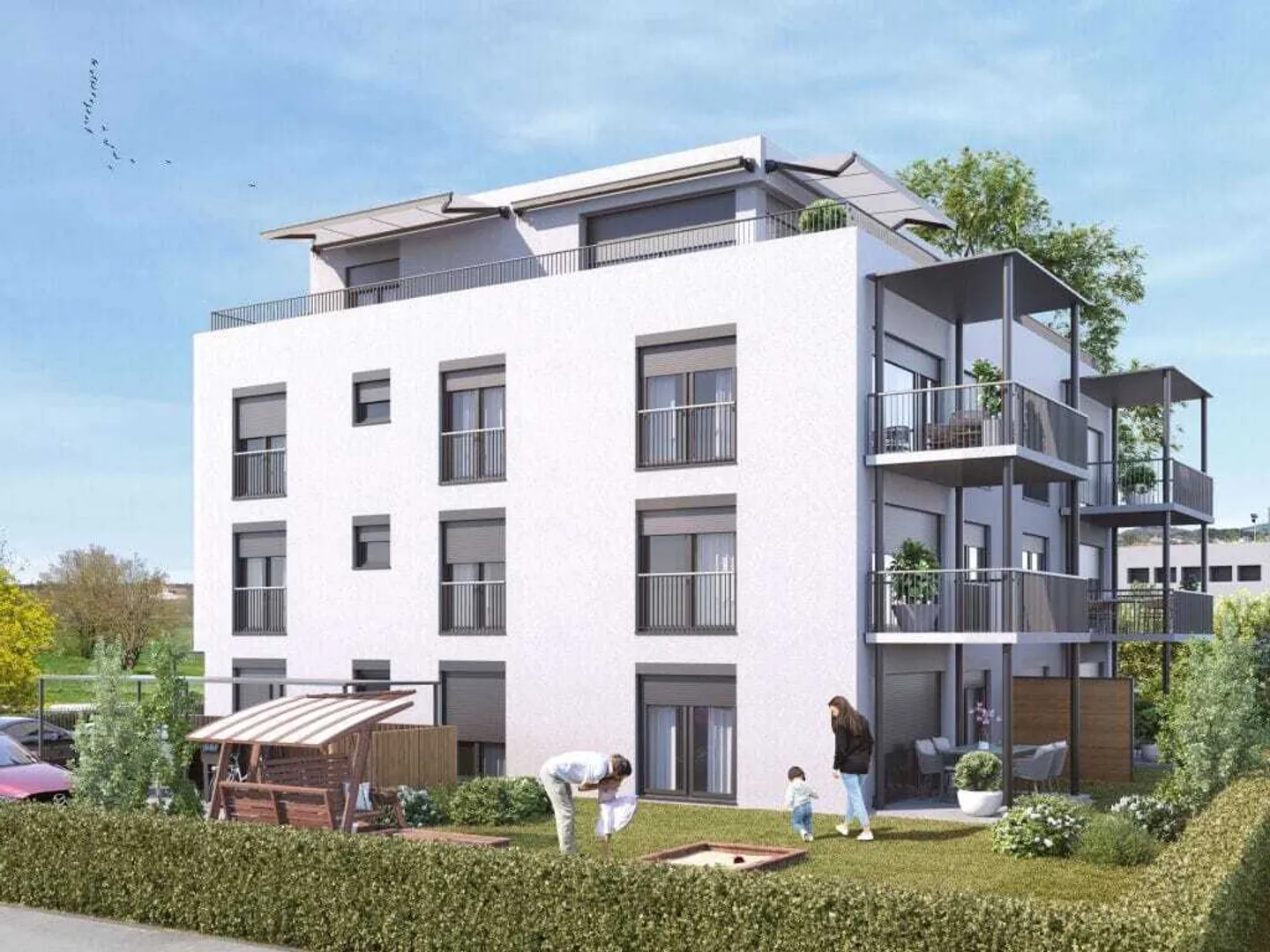 Appartement de jardin 3,5 pièces avec patio à Münsingen à vendre - Photo 2 sur 8