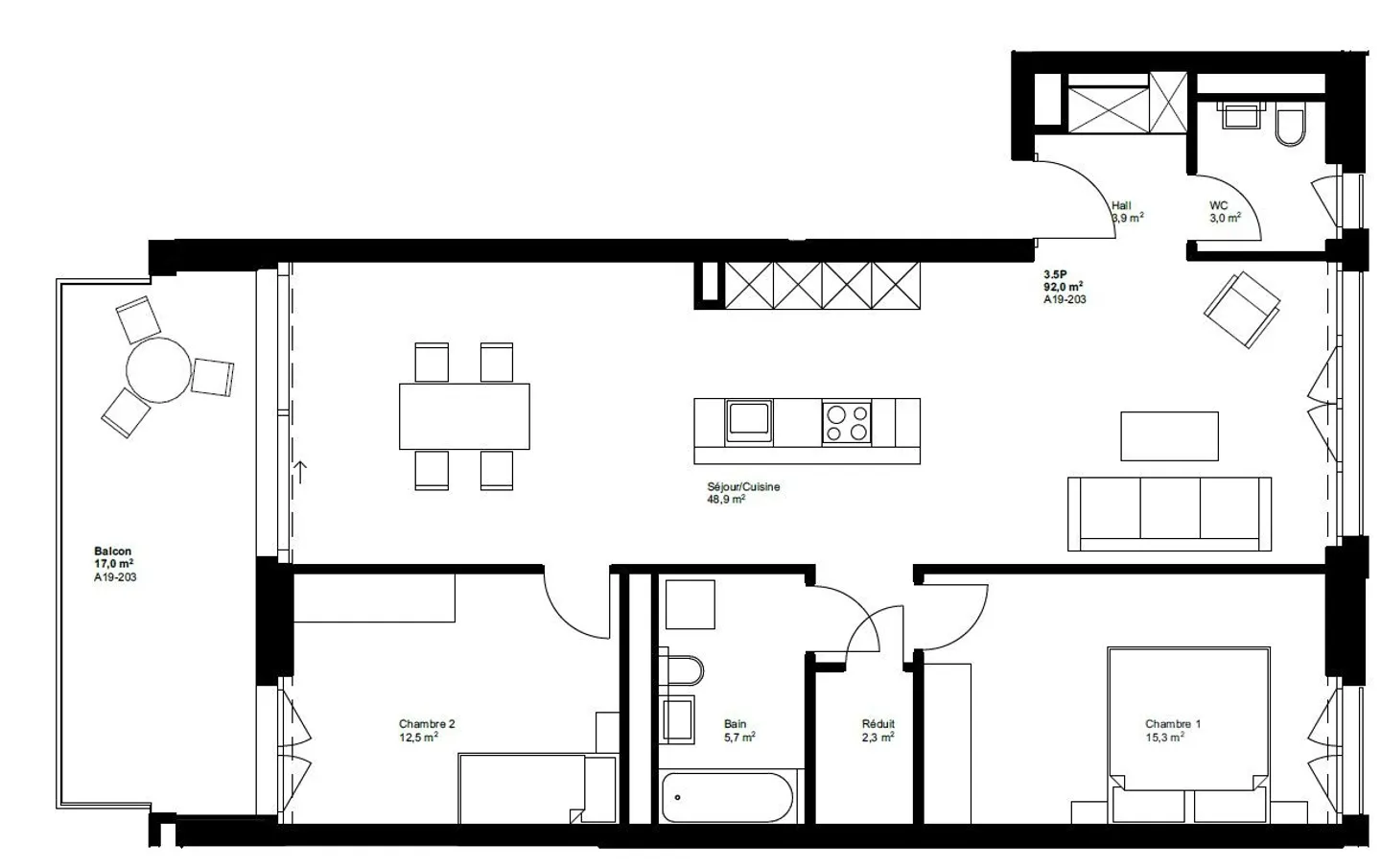 3.5 stanze nuove con balcone - A19-203 - Foto 11 di 11