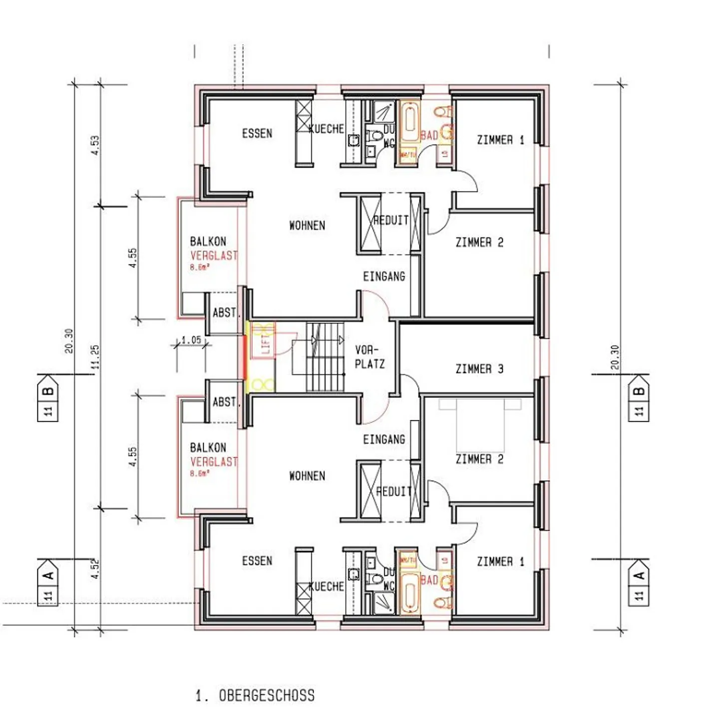 Appartamento moderno di 4,5 stanze con balcone vetrato al 1° piano in affitto - Foto 7 di 7