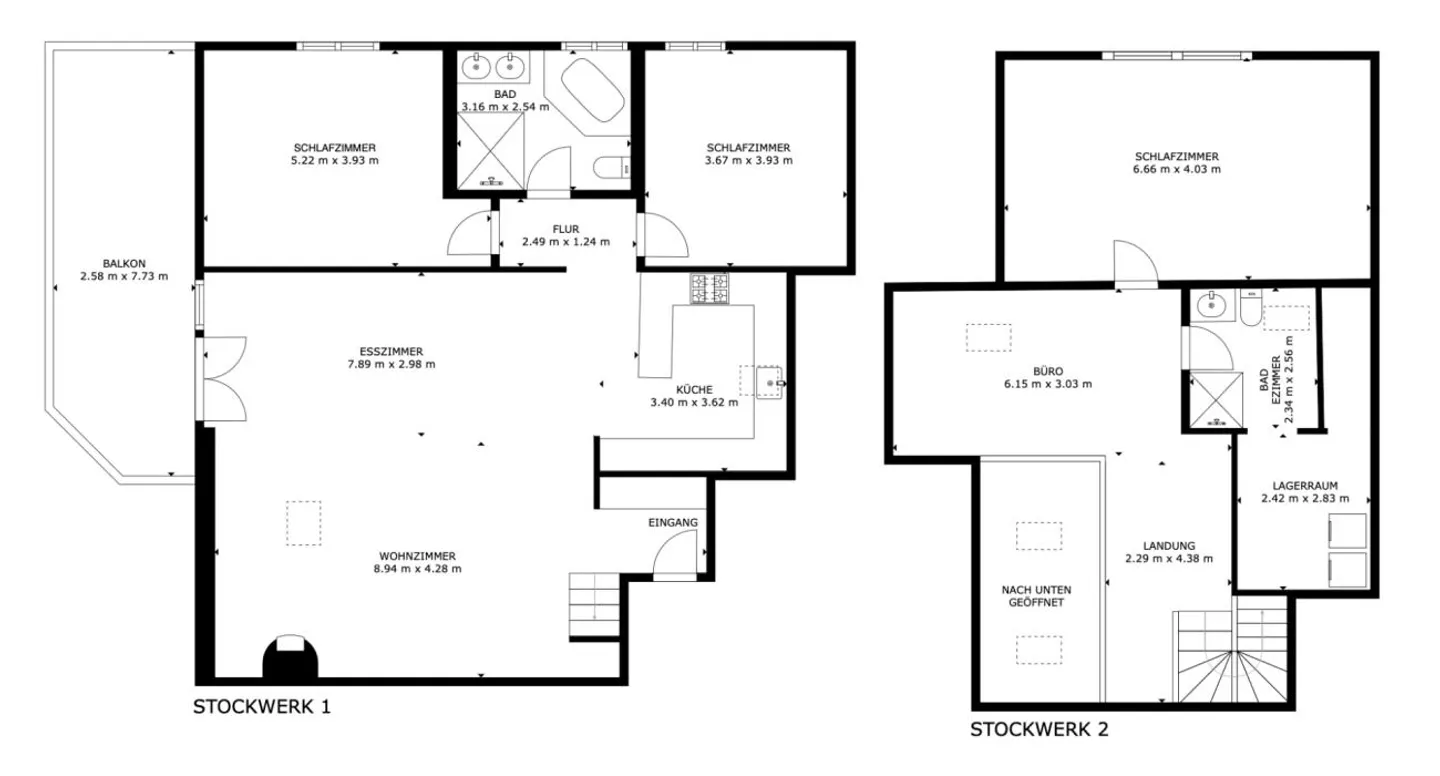 Appartement en duplex lumineux de 4,5 pièces avec vue sur le lac - Photo 11 sur 13