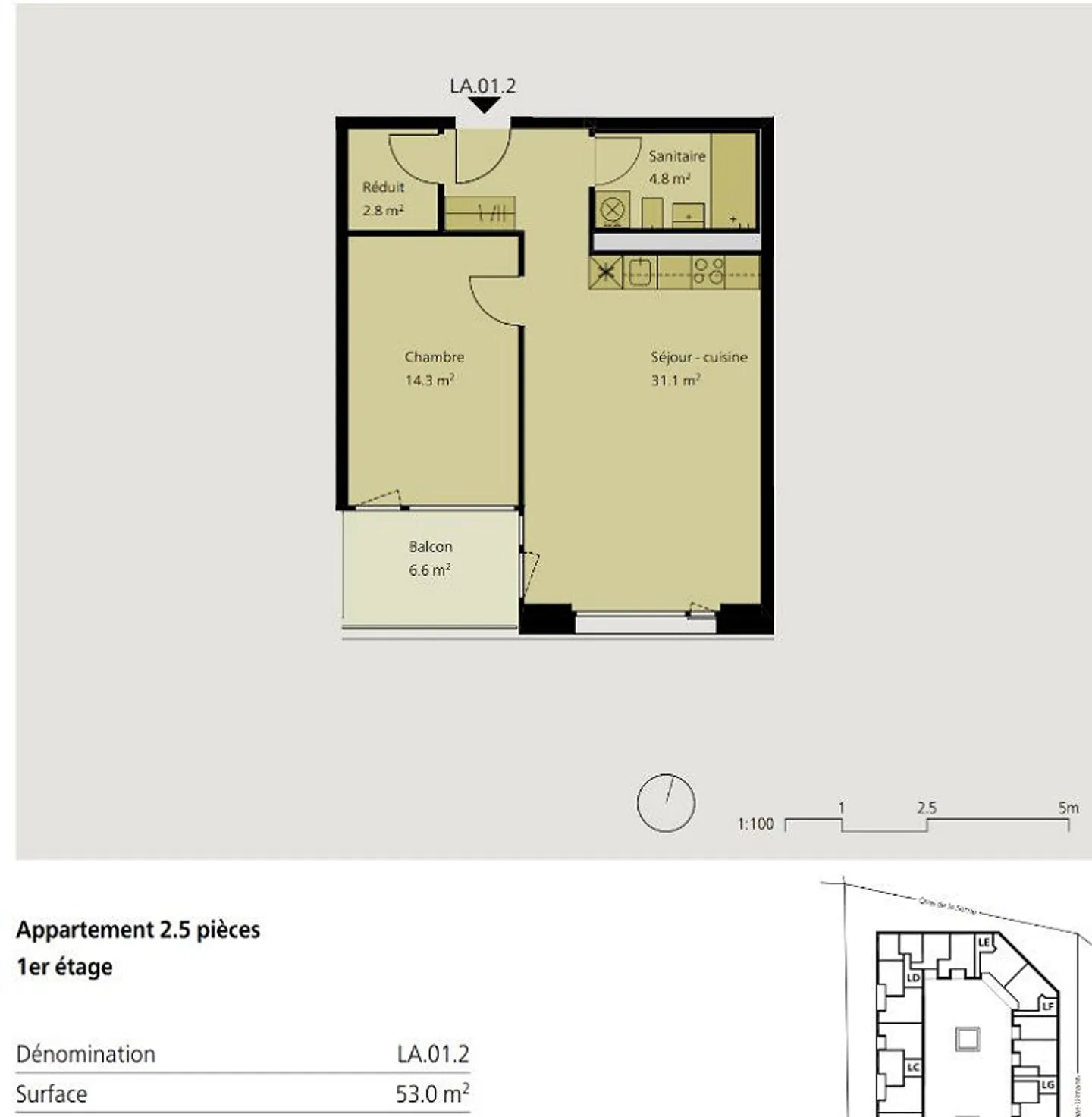 Nice 2.5-room apartment on the 1st floor for rent in Delémont - Photo 2 of 5