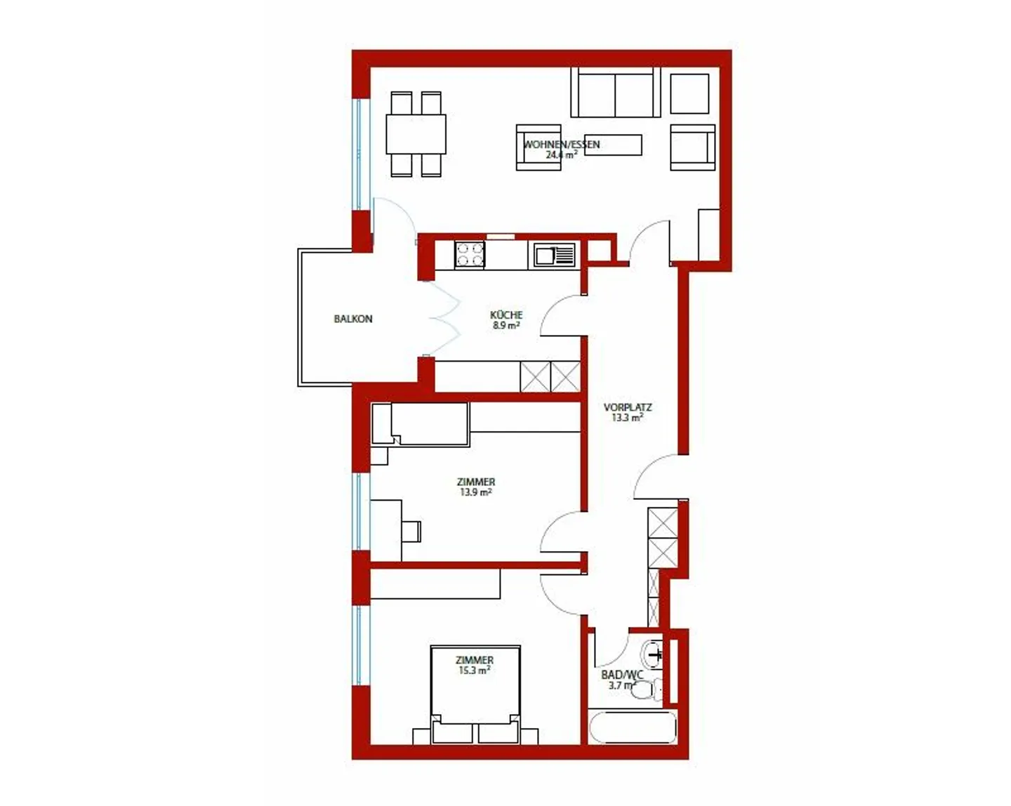Modern 3.5 Room Apartment - Photo 8 of 8