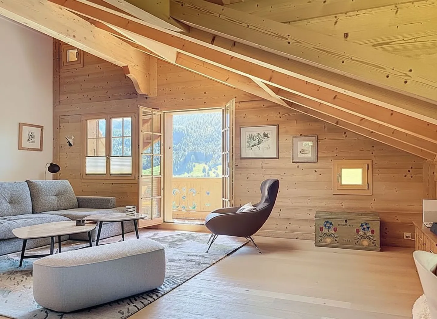 Château-d'Oex -Un duplex lumineux et chaleureux au coeur des Alpes - Foto 1 di 10