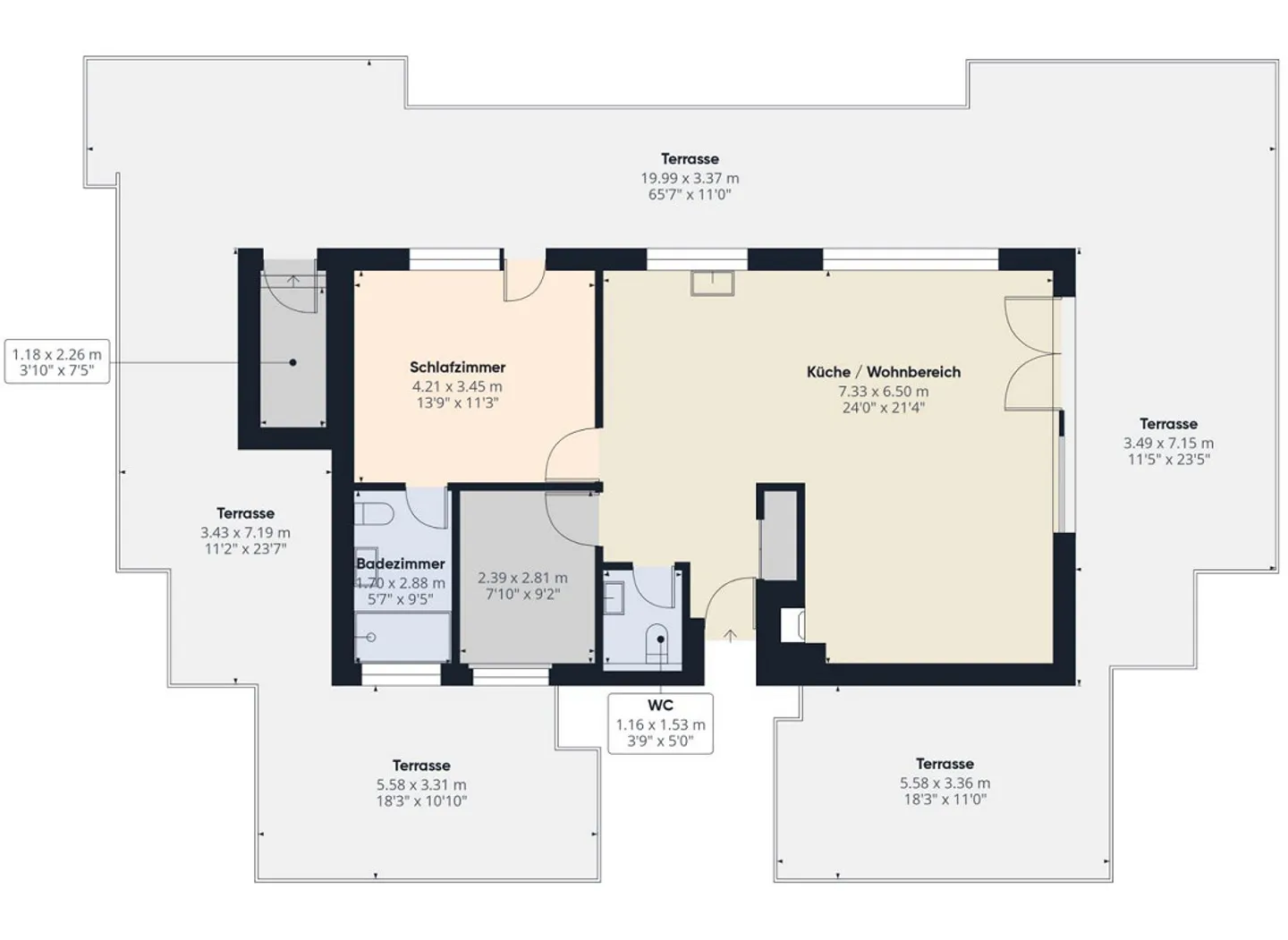 Appartement en attique de 3,5 pièces avec grande terrasse à Rütihof - Photo 16 sur 16