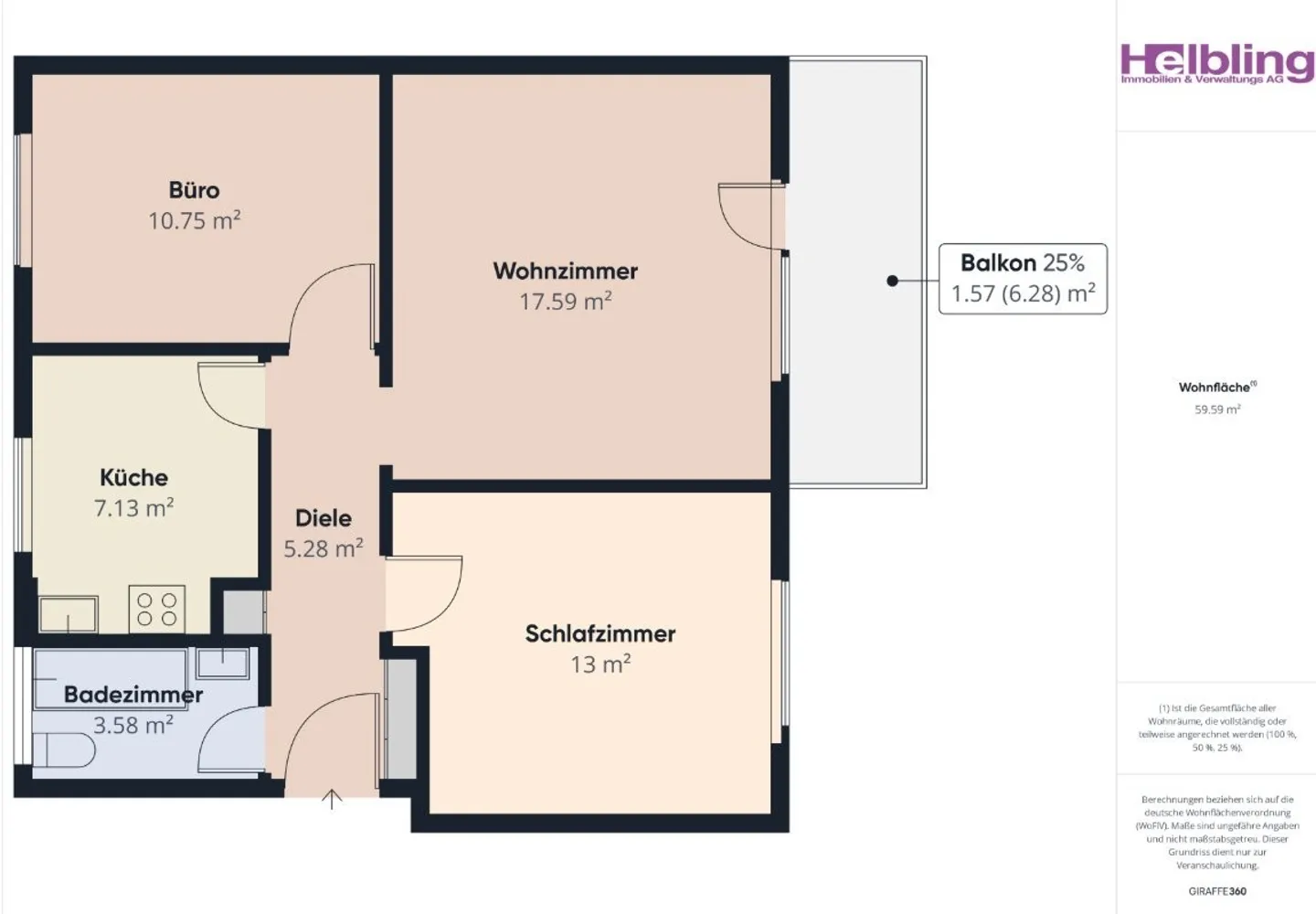 Schöne 3½-Zimmerwohnung mit Balkon Nahe der Schule - Foto 6 di 6