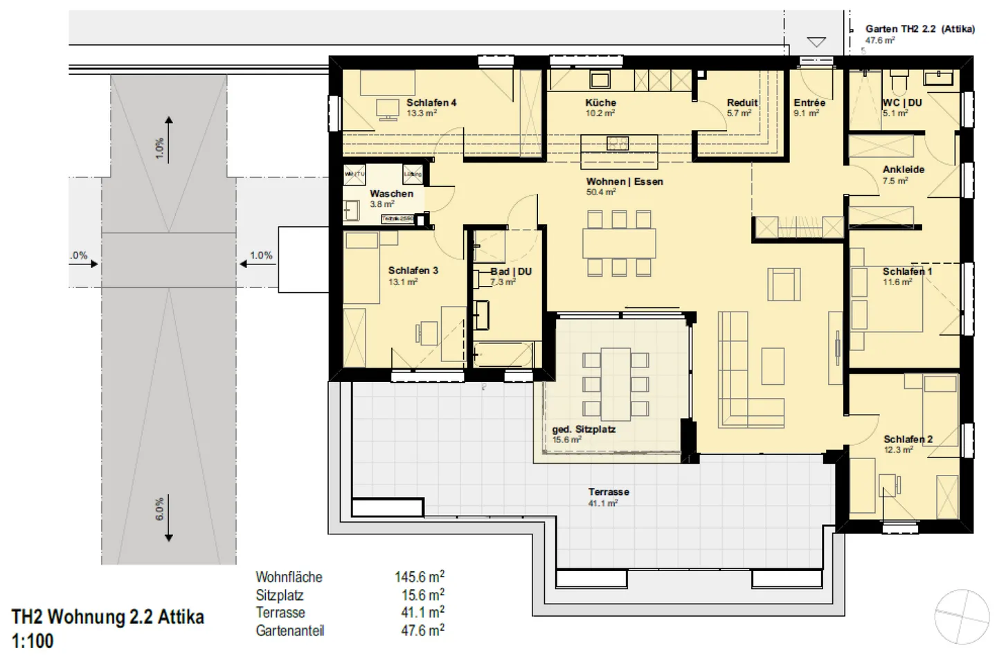 As new 5.5-room attic apartment with large terrace, 2 bathrooms and 3 indoor parking spaces - Photo 18 of 18