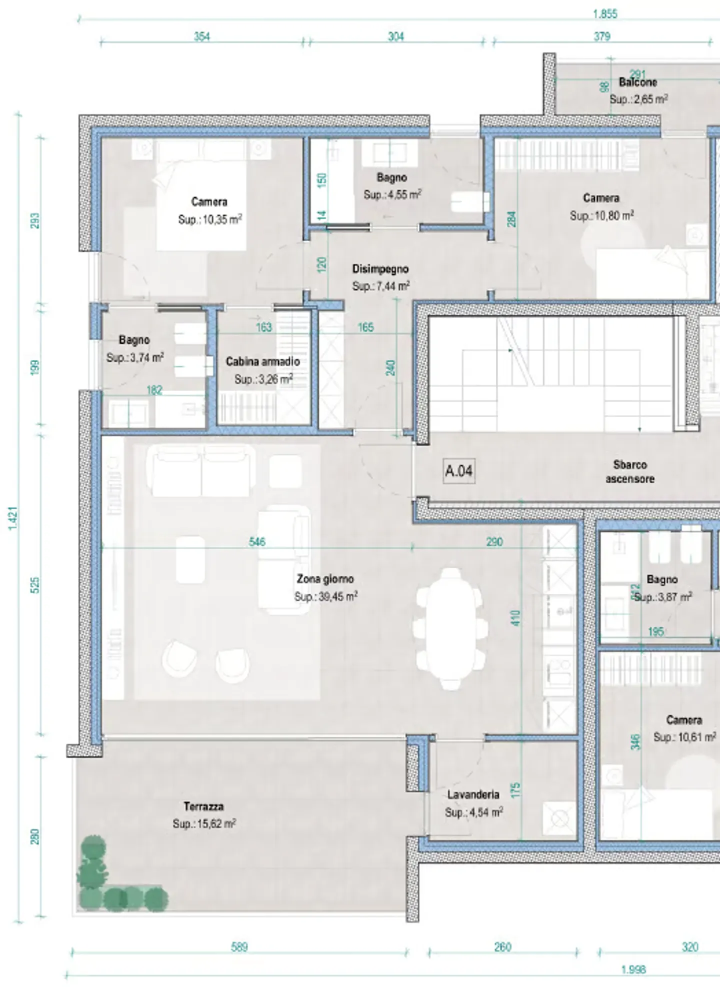 BELLINZONA - NUOVO APPARTAMENTO DI 3.5 LOCALI CON AMPIA TERRAZZA IN VENDITA - Foto 7 di 7