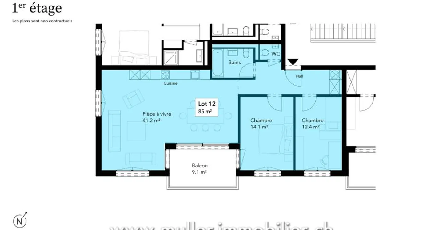 Wunderschöne 3,5-Zimmer-Wohnung mit Balkon auf dem Land - Foto 5 von 13