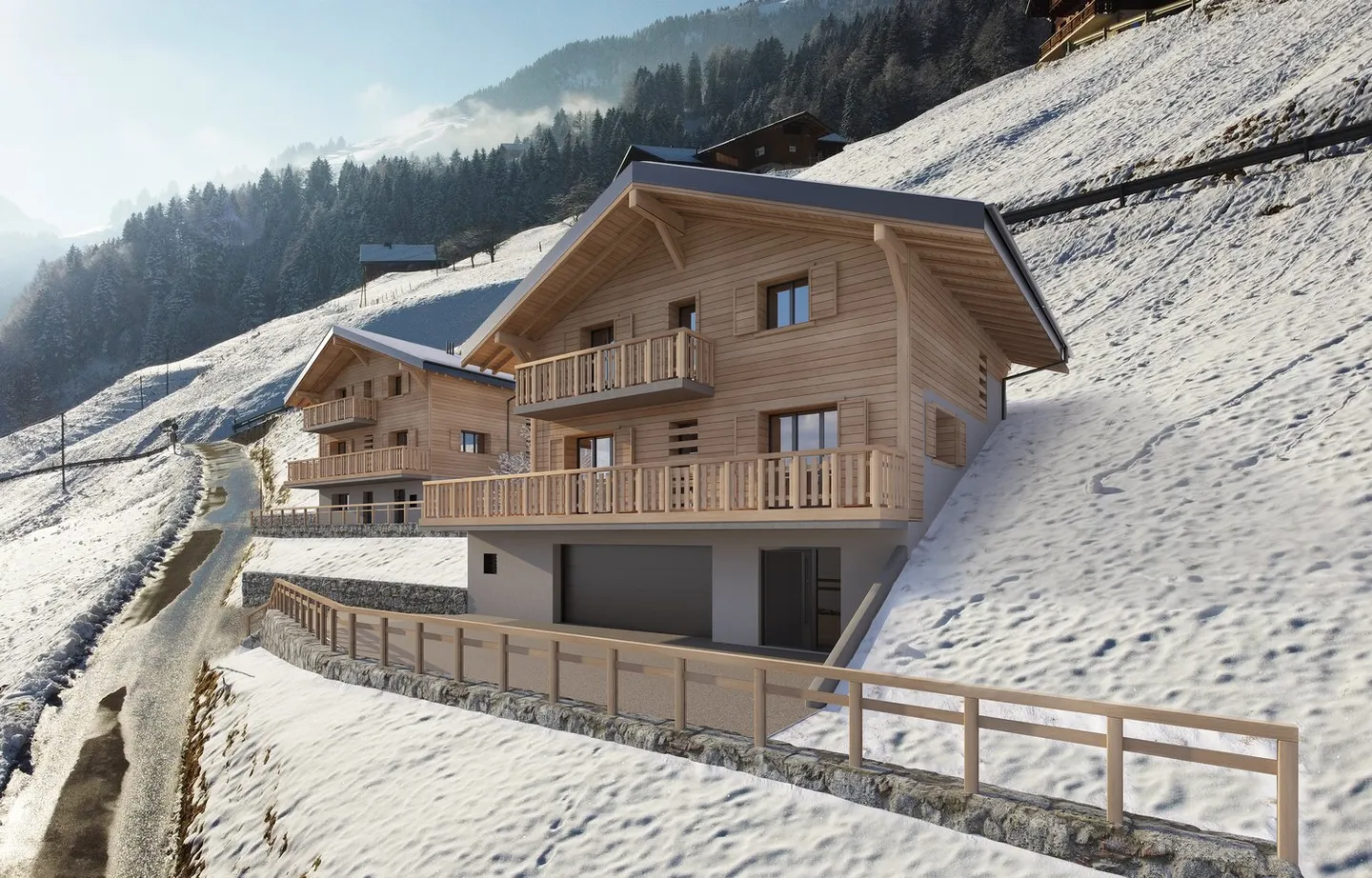 Chalet individuel "Les Pommats A" à vendre à Val d’Illiez – Permis de construire disponible - Photo 1 sur 8