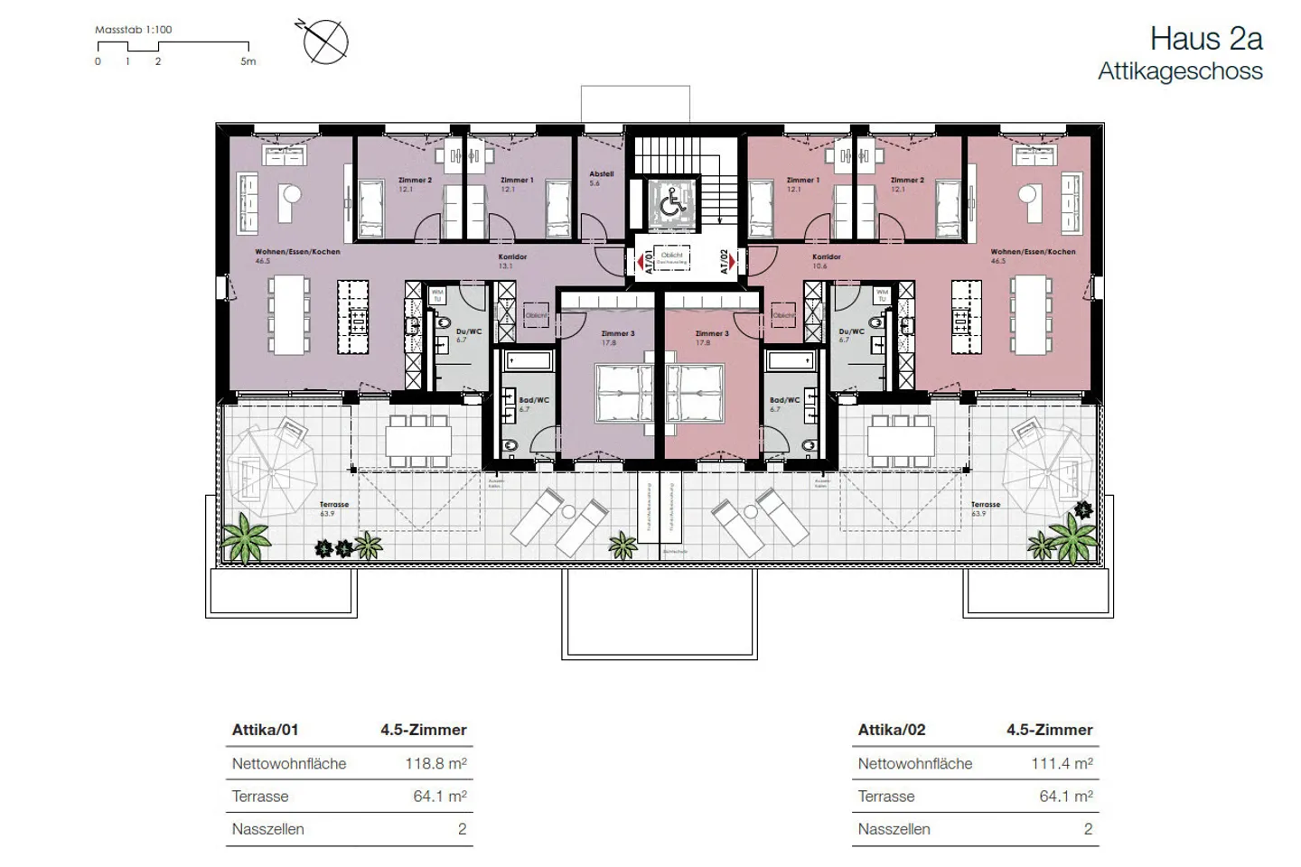 4.5-room penthouse in Romanshorn - live at the top, more privacy - Photo 7 of 8