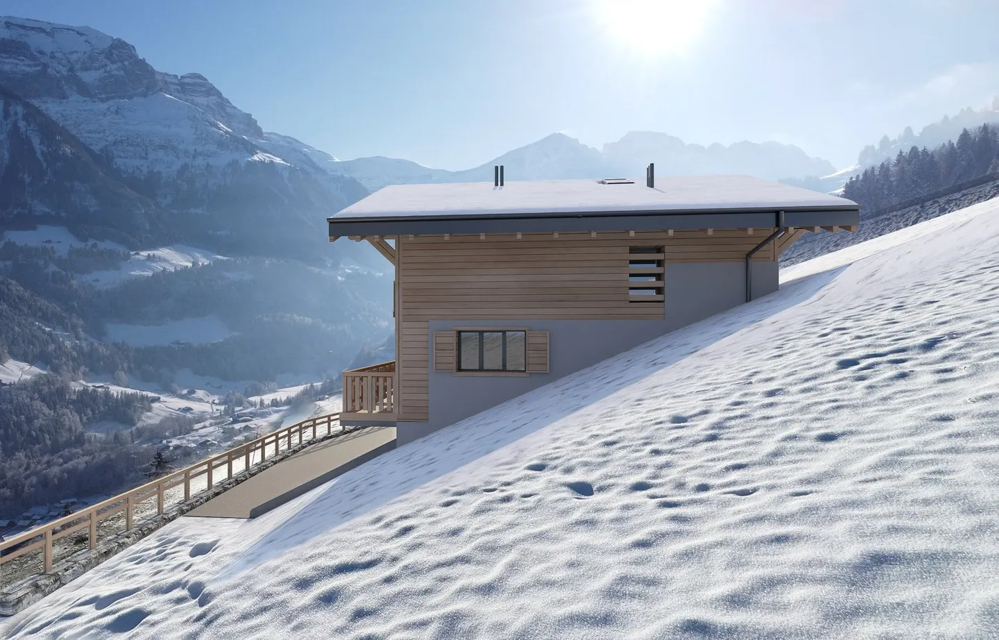 Chalet individuel "Les Pommats A" à vendre à Val d’Illiez – Permis de construire disponible - Photo 2 sur 8