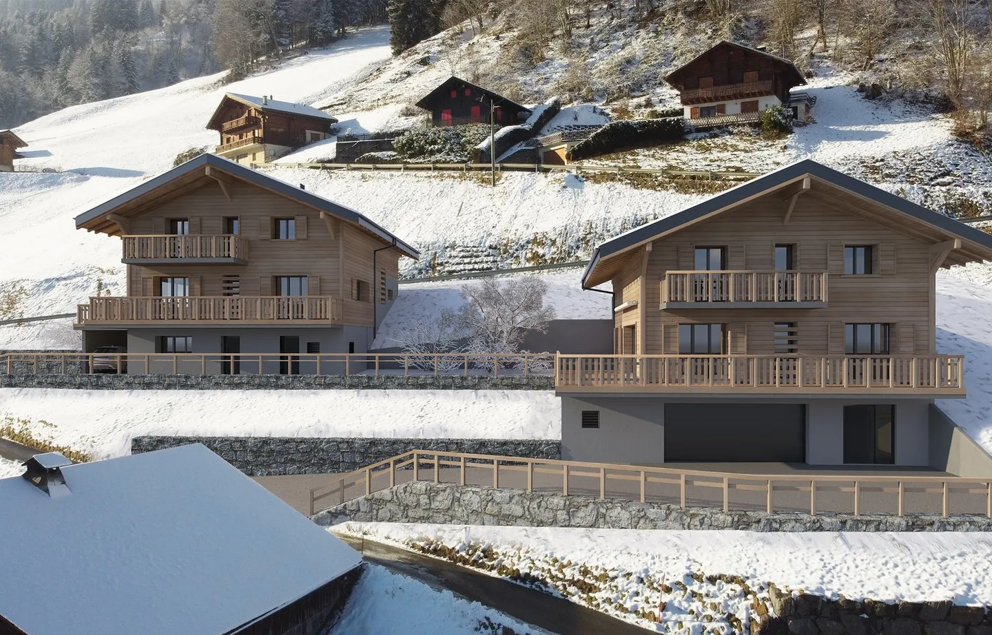 Chalet individuel "Les Pommats A" à vendre à Val d’Illiez – Permis de construire disponible - Photo 4 sur 8