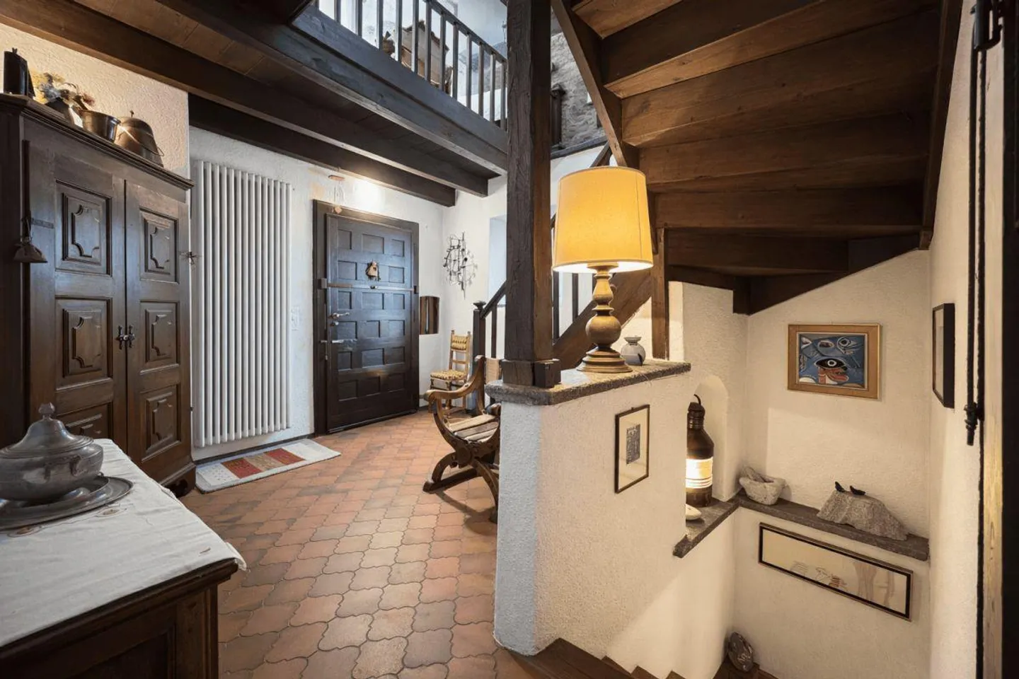 Breganzona : maison de village tessino authentique de l'époque avec vue sur les vallées - Photo 6 sur 12