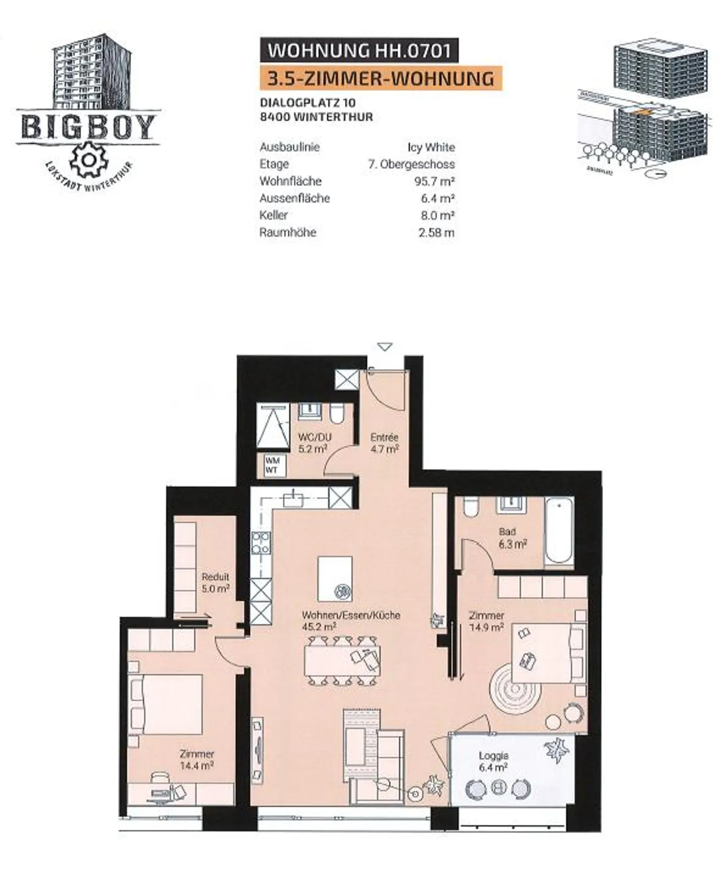 Appartement moderne de 3,5 pièces à Lokstadt - Photo 10 sur 10