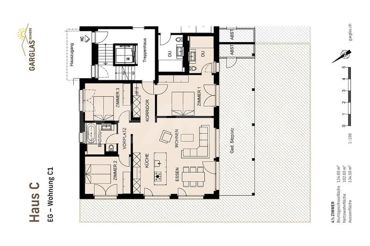 Vivere in modo efficiente! Appartamento 4½ stanze C1 - Appartamento giardino - Foto 10 di 10