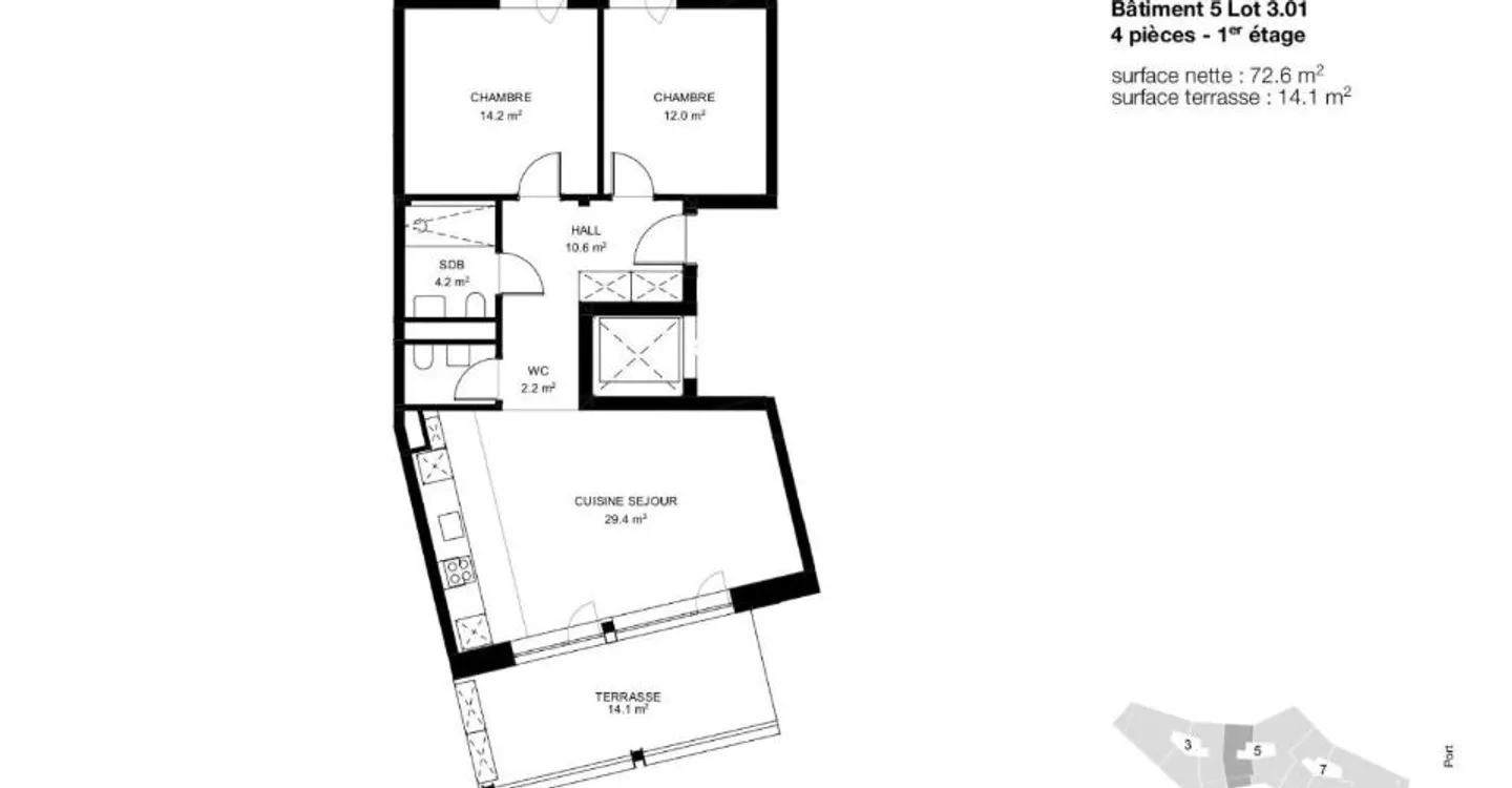 Nouvel Appartement 4 Pièces Près du Lac - Photo 4 sur 7
