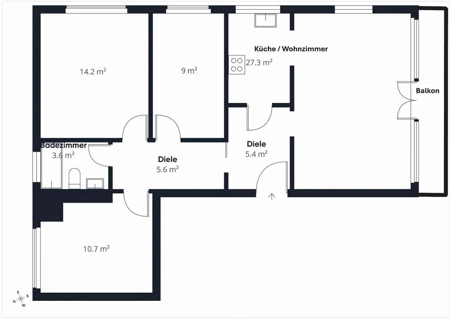 Frisch renovierte 4.5 Zimmer-Wohnung im Zentrum Appenzells - Foto 8 von 8