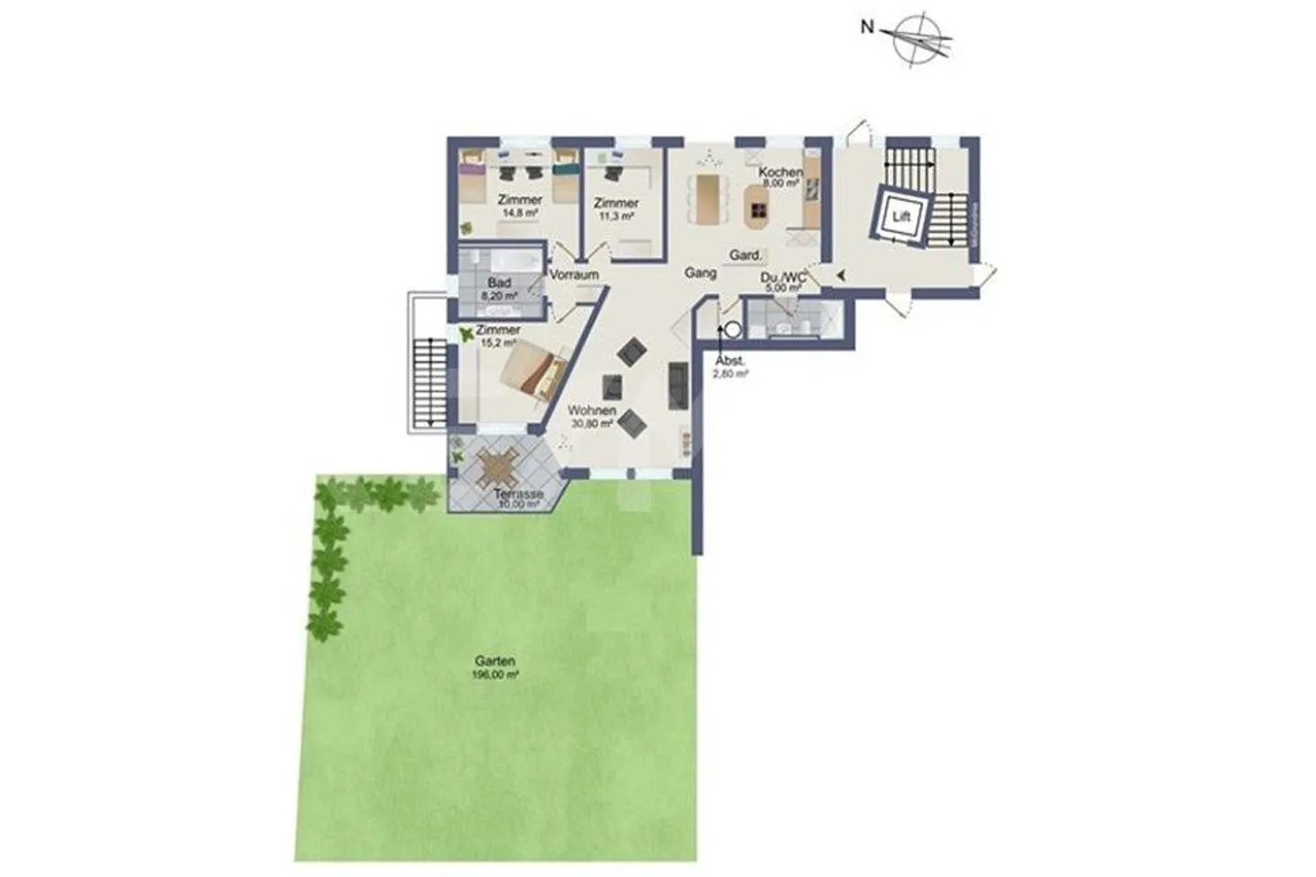 Ideale Wohnung für Gartenfreunde und Pendler - Foto 12 von 13