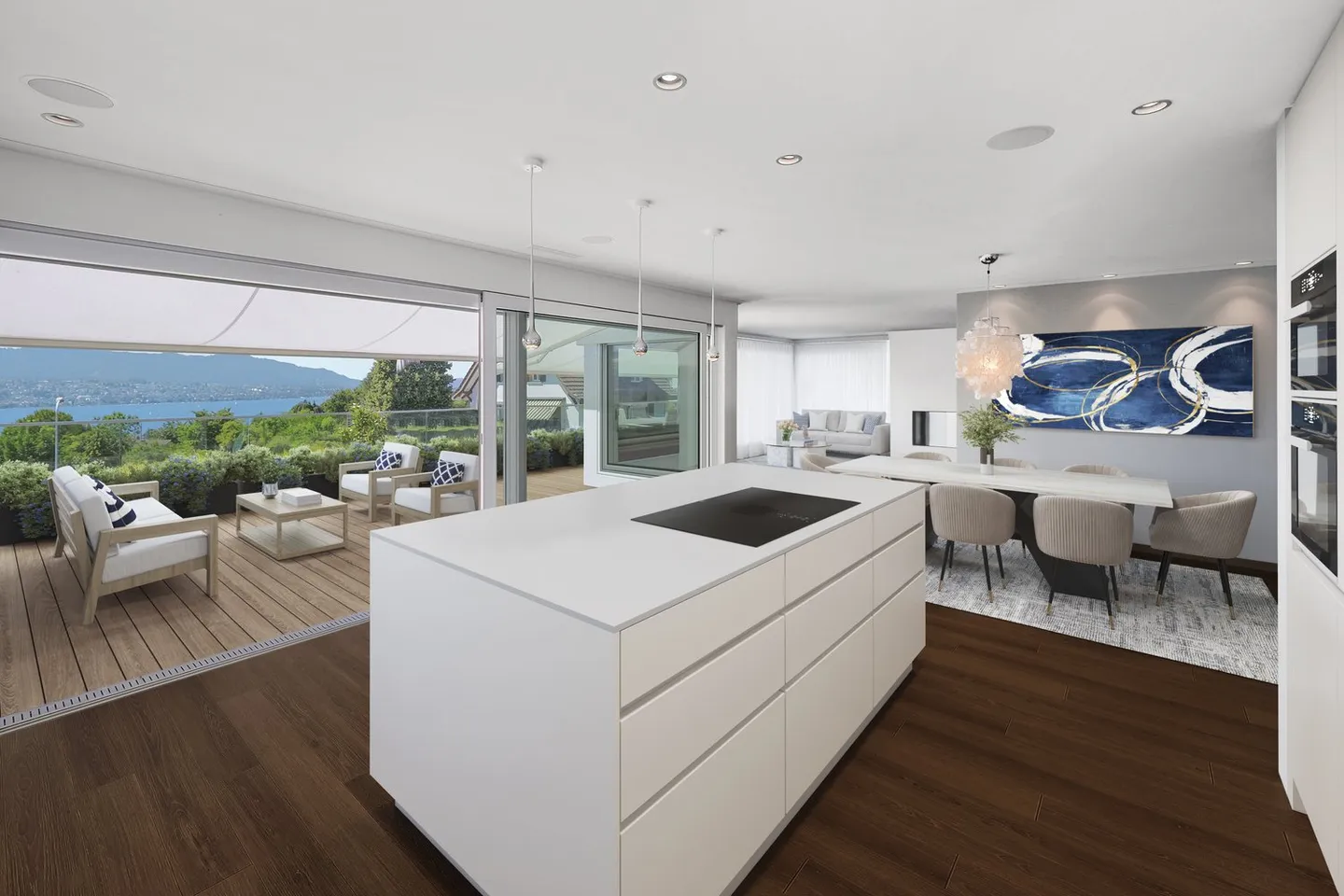 Einzigartige 4.5-Zimmer-Attikawohnung mit wunderschöner Seesicht, Sonnenterrasse und privater Poolanlage - Foto 1 von 8