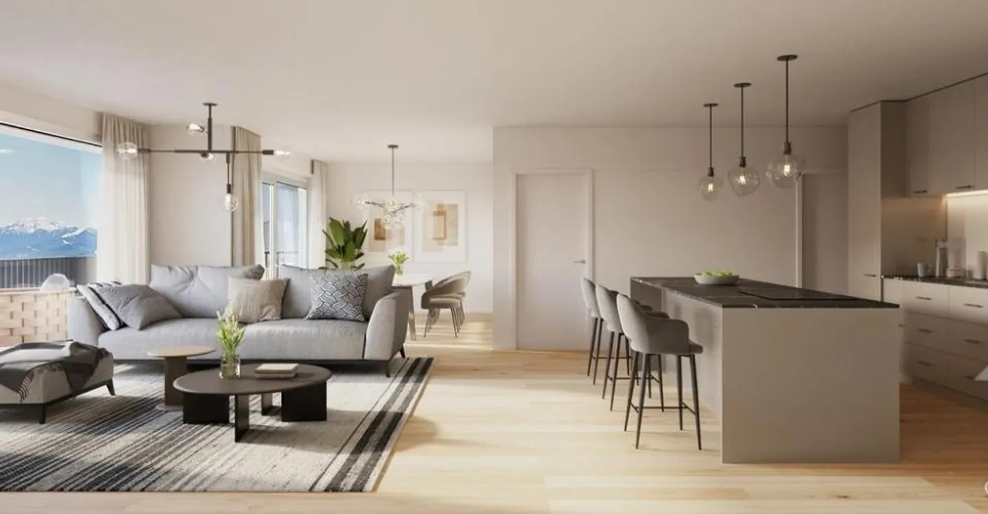 Wunderschöne 3,5-Zimmer-Wohnung, atemberaubende Aussicht, ruhig, optimale Sonneneinstrahlung - Foto 6 von 12