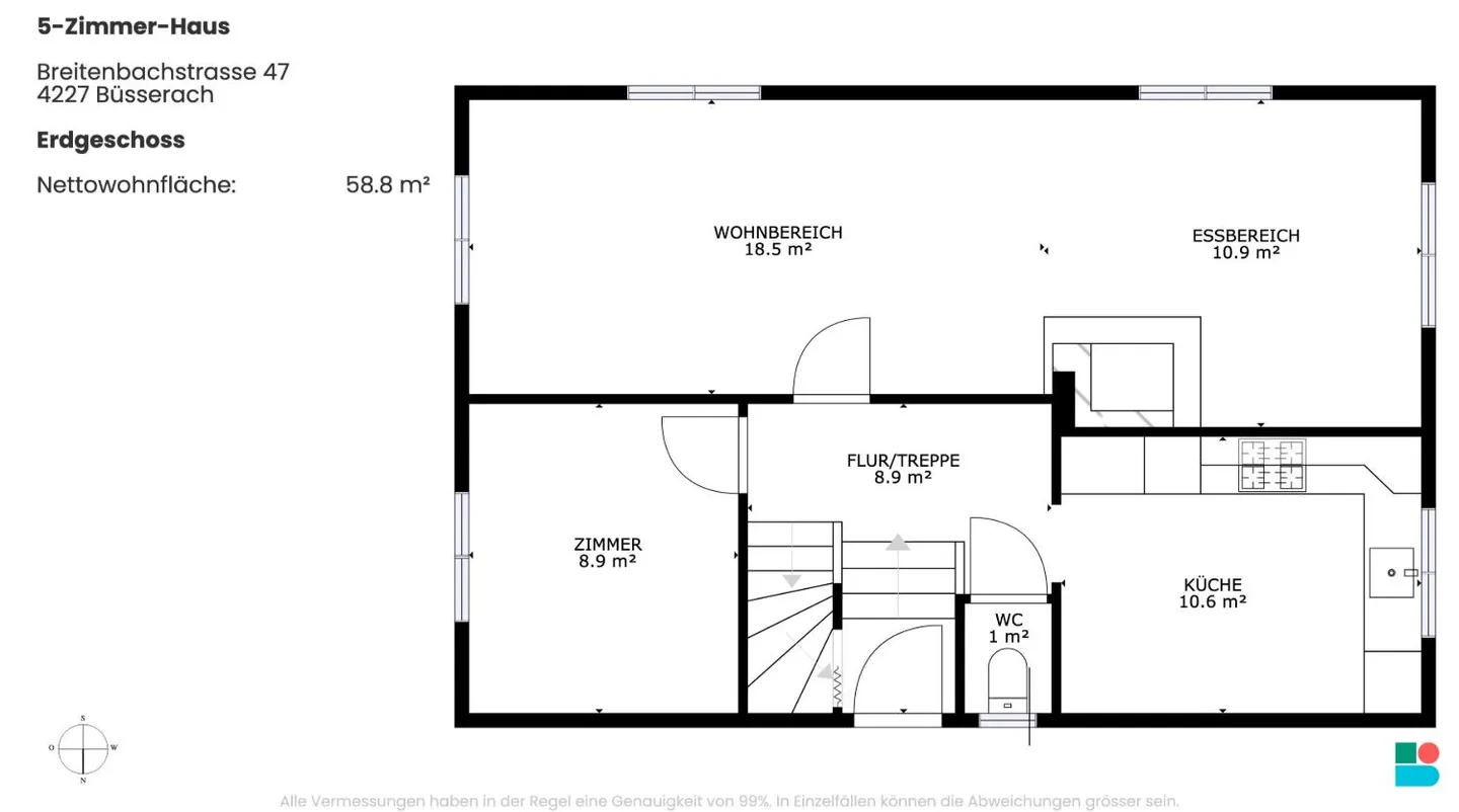 Charmantes 5-Zimmer-Haus an Toplage mit Baulandpotential in Büsserach - Photo 9 of 11