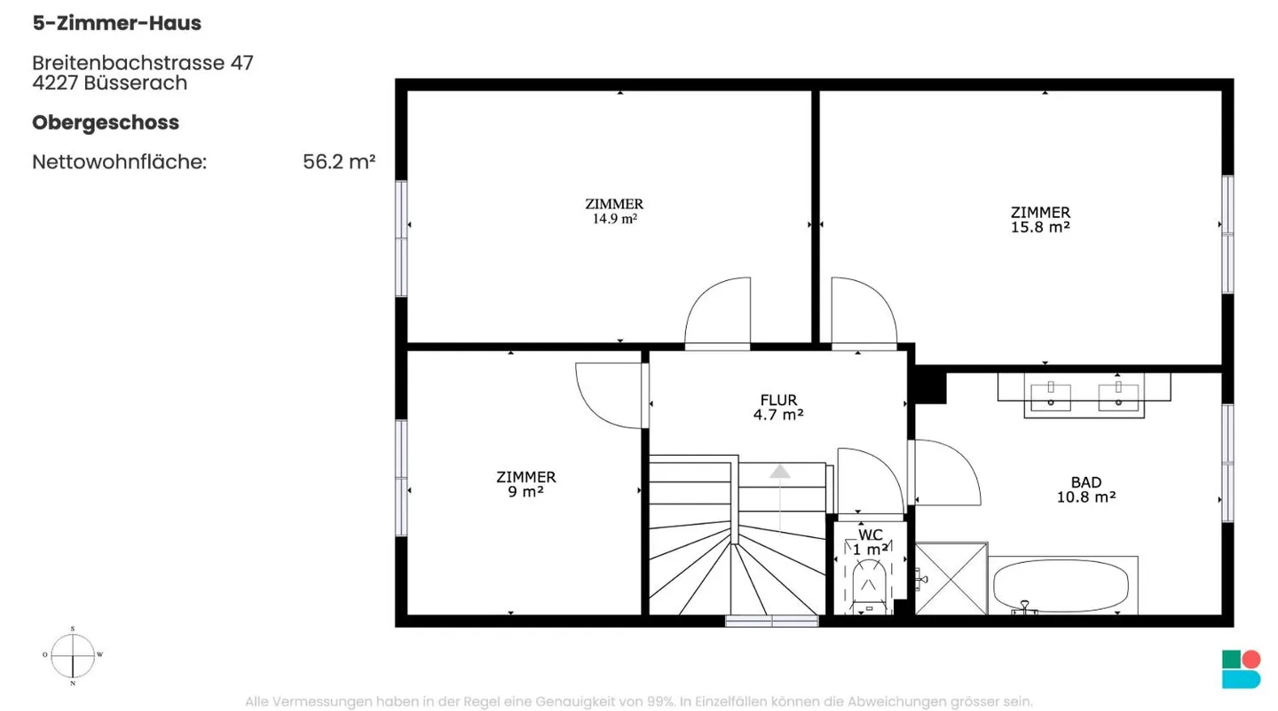 Charmantes 5-Zimmer-Haus an Toplage mit Baulandpotential in Büsserach - Photo 10 of 11