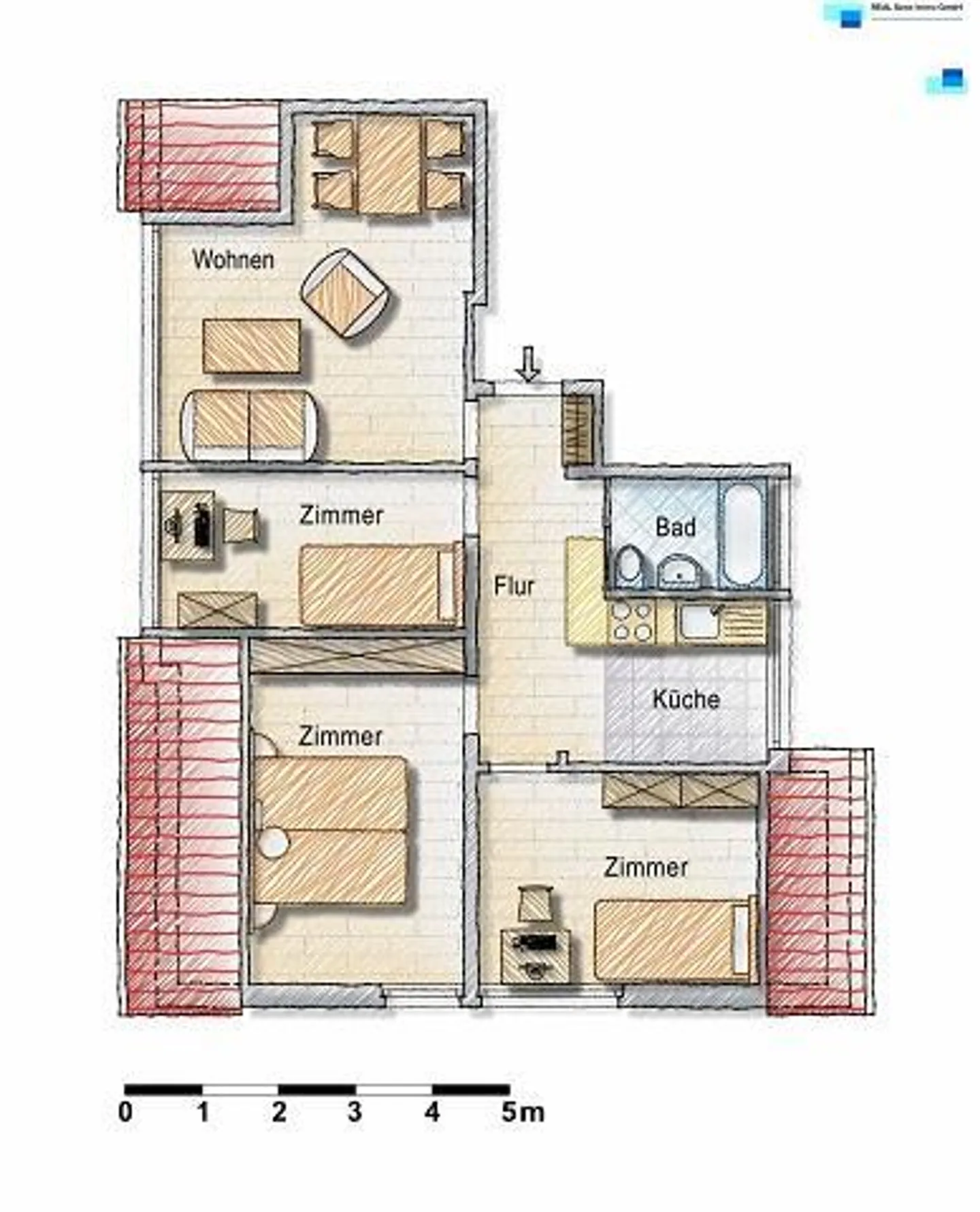 Kurz entschlossen? Preiswerte 4-Zimmerwohnung im Westen der Stadt - Foto 1 von 9