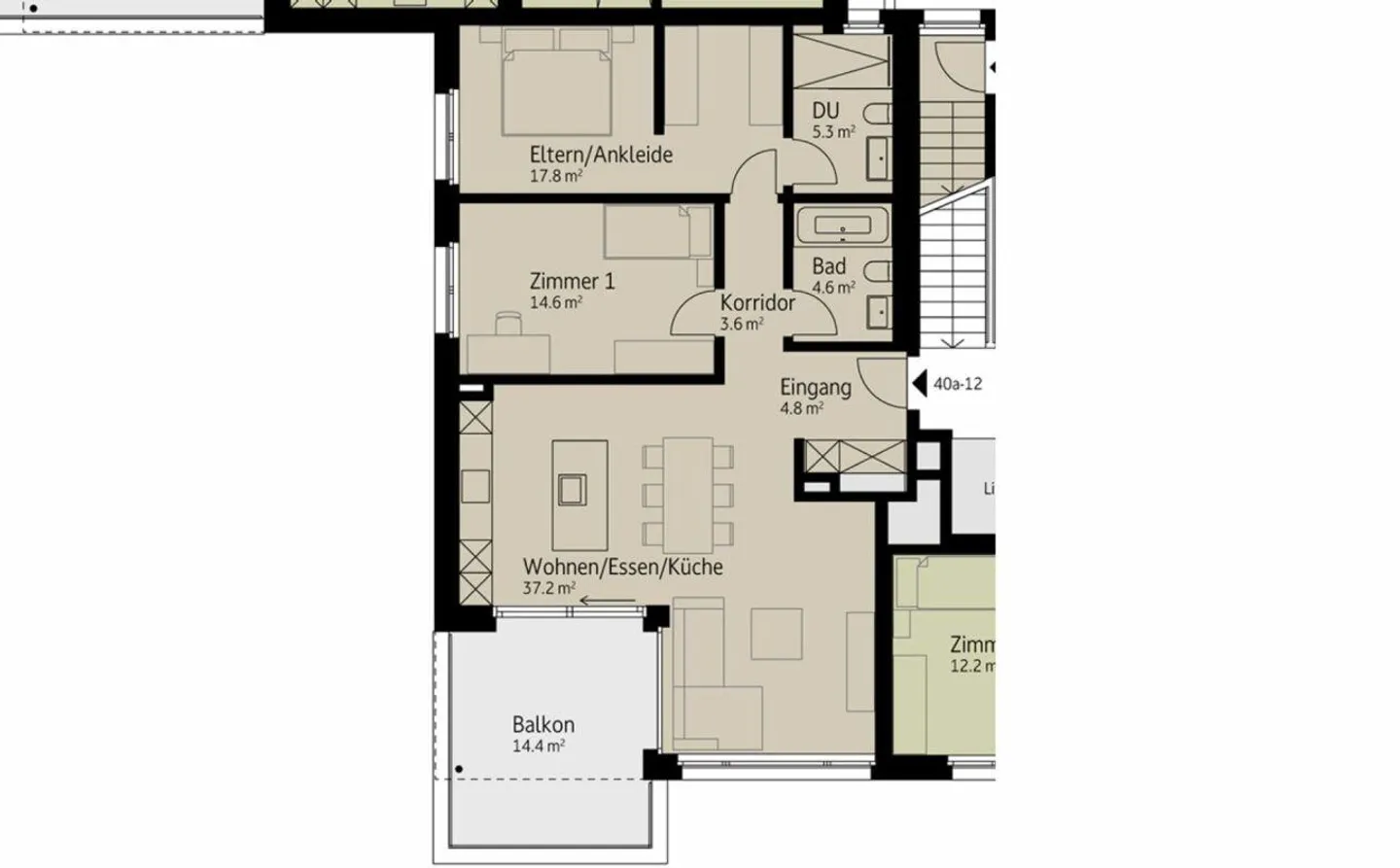124 m² | 3.5-Zi.-Wohnung im OG | Erstbezug - Photo 8 sur 12