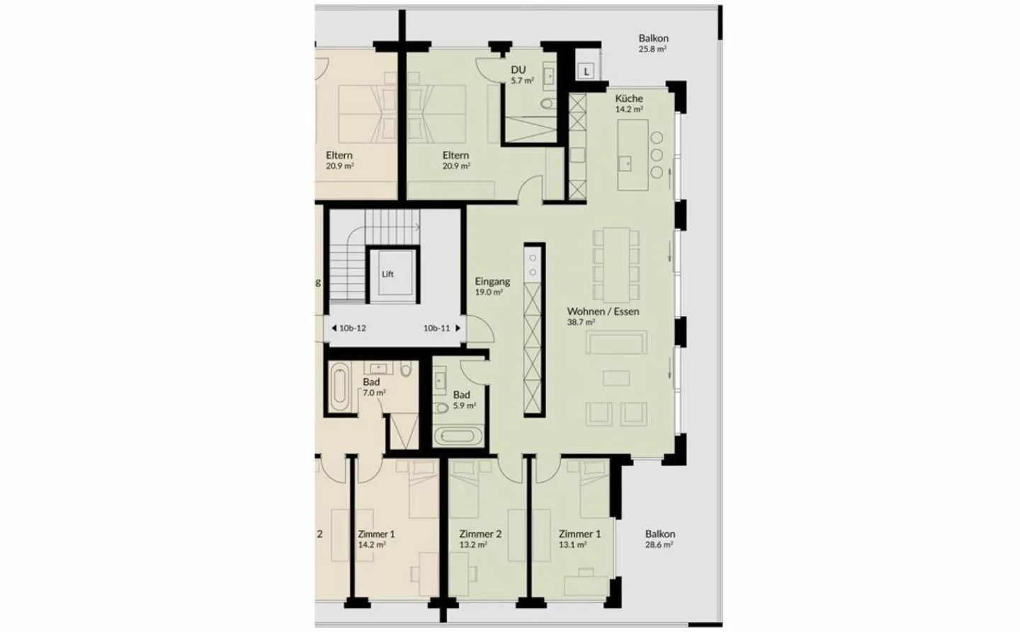 156 m² | 4.5-Zi.-Dachwohnung | Heerenberg | Erstbezug - Photo 12 sur 14
