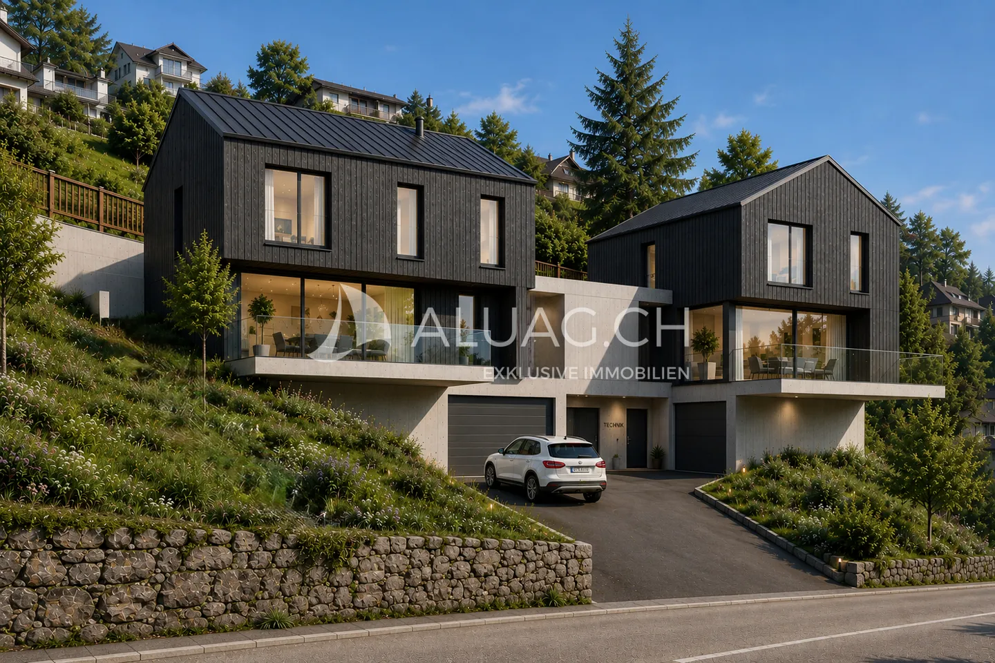 Modernes Doppelhaus mit Aussicht - Foto 1 von 11