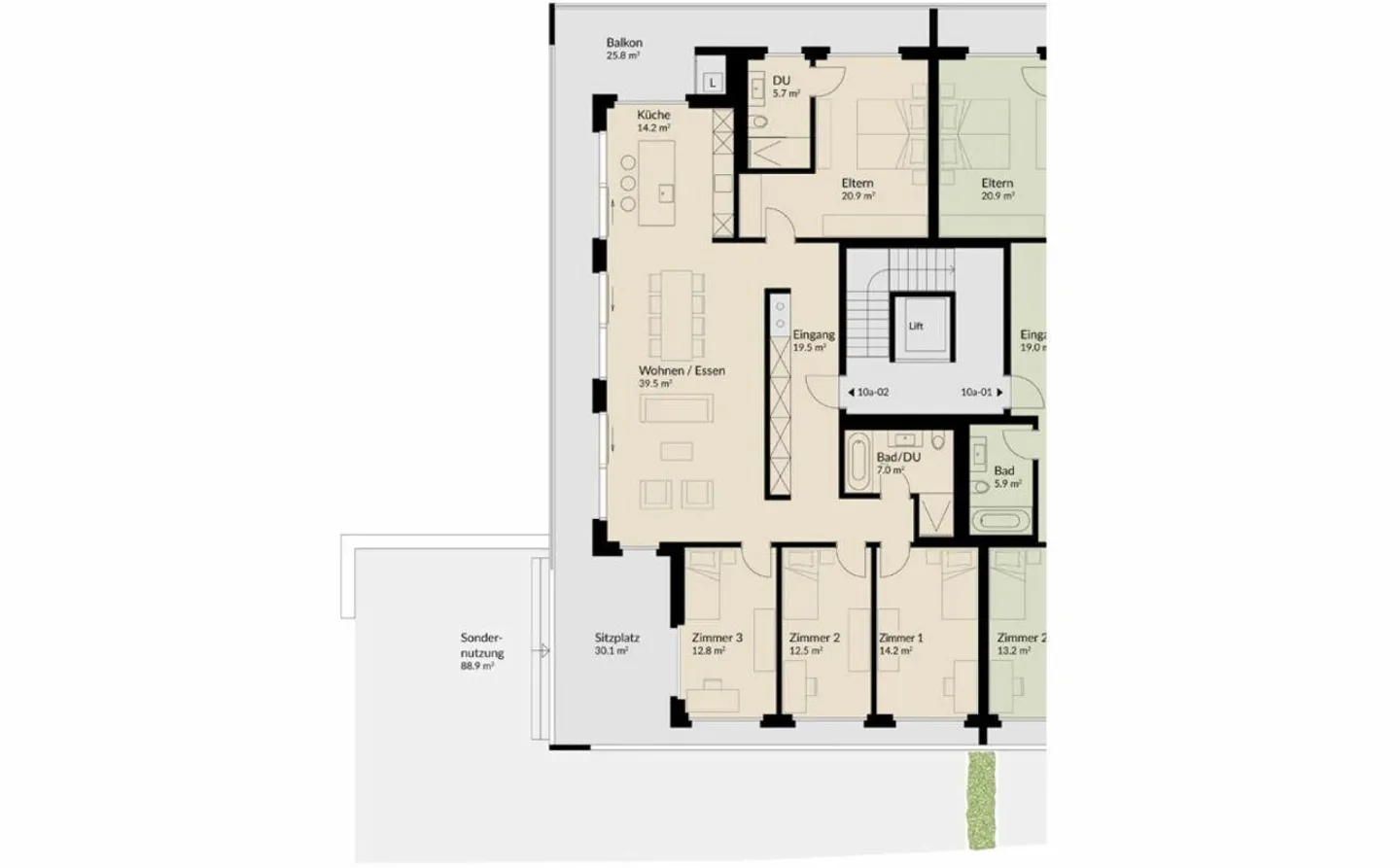 173 m² | 5.5-Zi.-Eigentumswohnung | Heerenberg | Erstbezug - Photo 12 sur 14