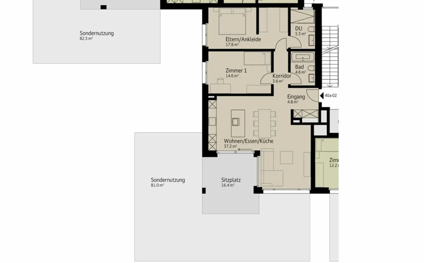 126 m² | 3.5-Zi.-Wohnung im EG | Erstbezug - Photo 8 sur 12