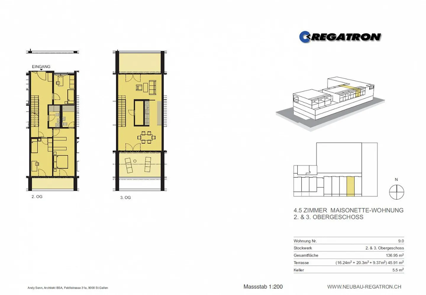 Appartamento su due livelli esposto a nord-sud, vista lago, 3 terrazze - Foto 3 di 19