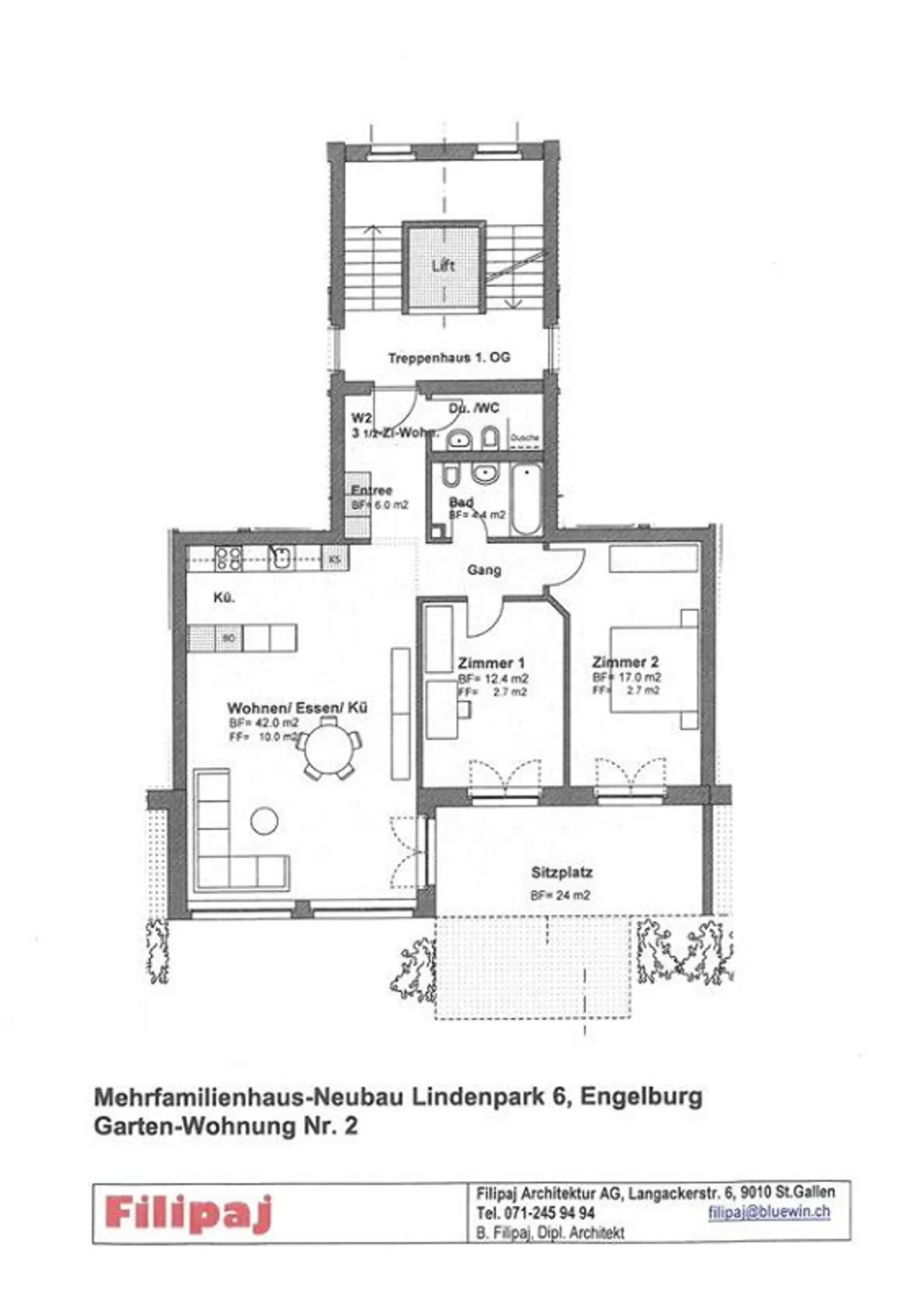Attractive 3 1/2-room garden apartment - Photo 2 of 2