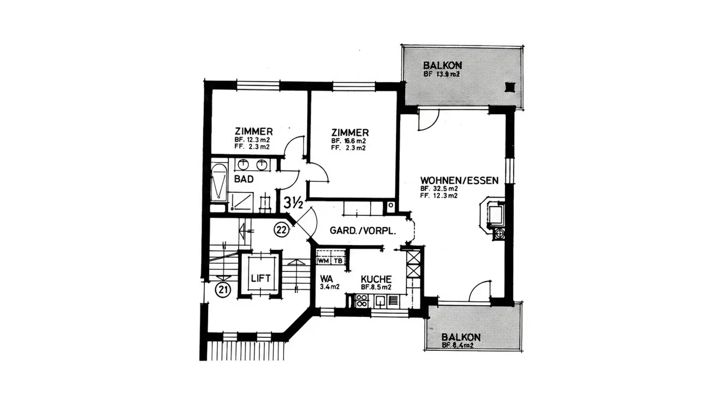 Appartement spacieux de 3,5 pièces à Thalwil avec 2 balcons, cheminée et tour de lavage - Photo 10 sur 10