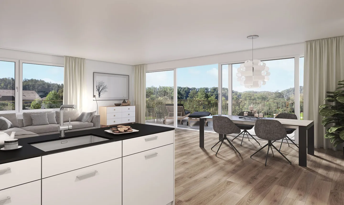 New construction project "Im See II", 8187 Weiach / 3.5-room penthouse apartment with terrace - Photo 3 of 3