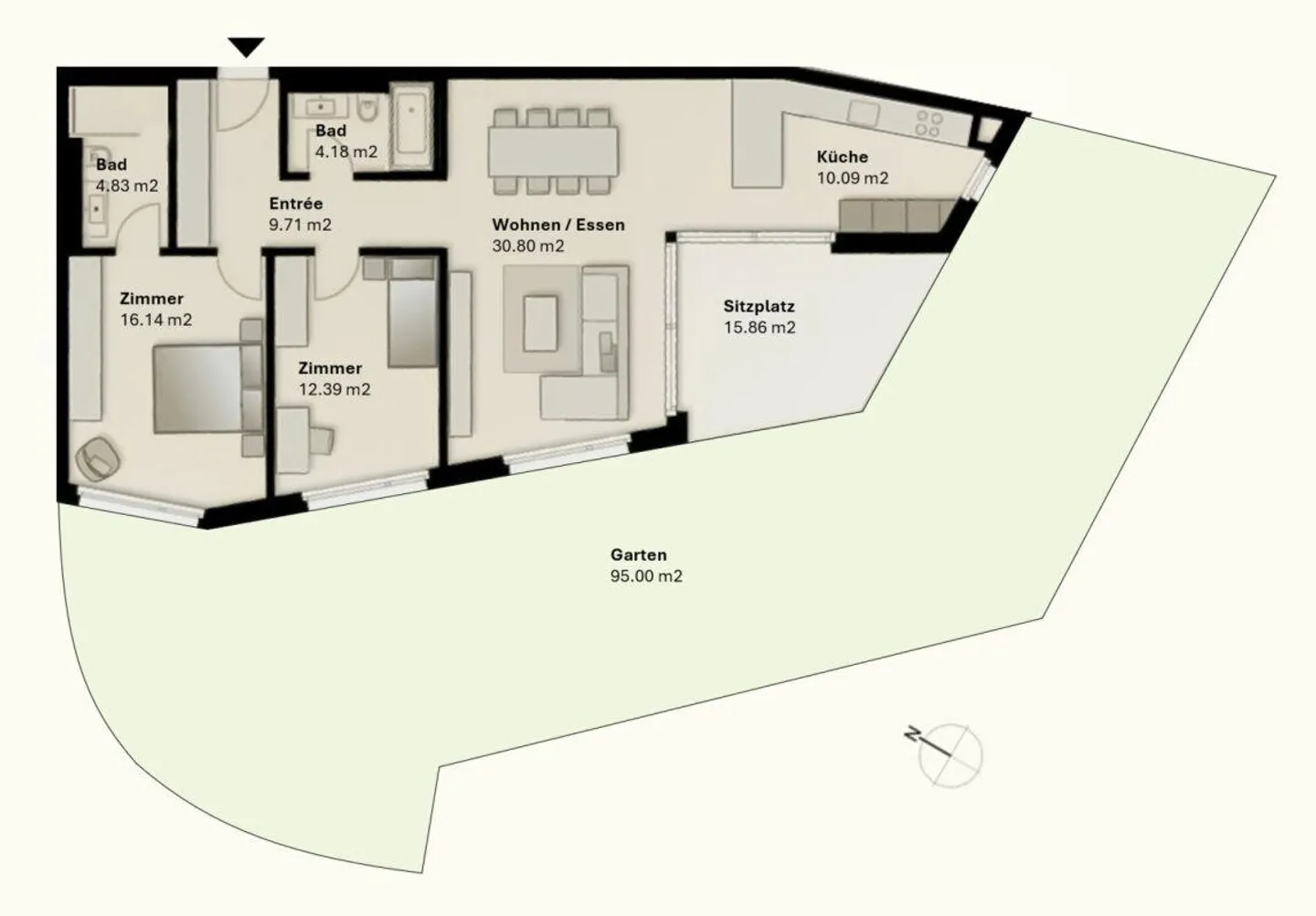 Moderne, sonnige Gartenwohnung - Foto 16 von 17